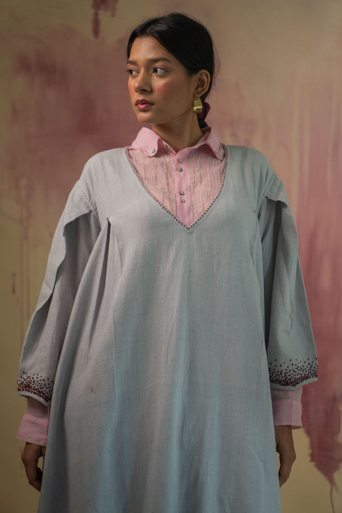 Grey Layered Dress & Pants