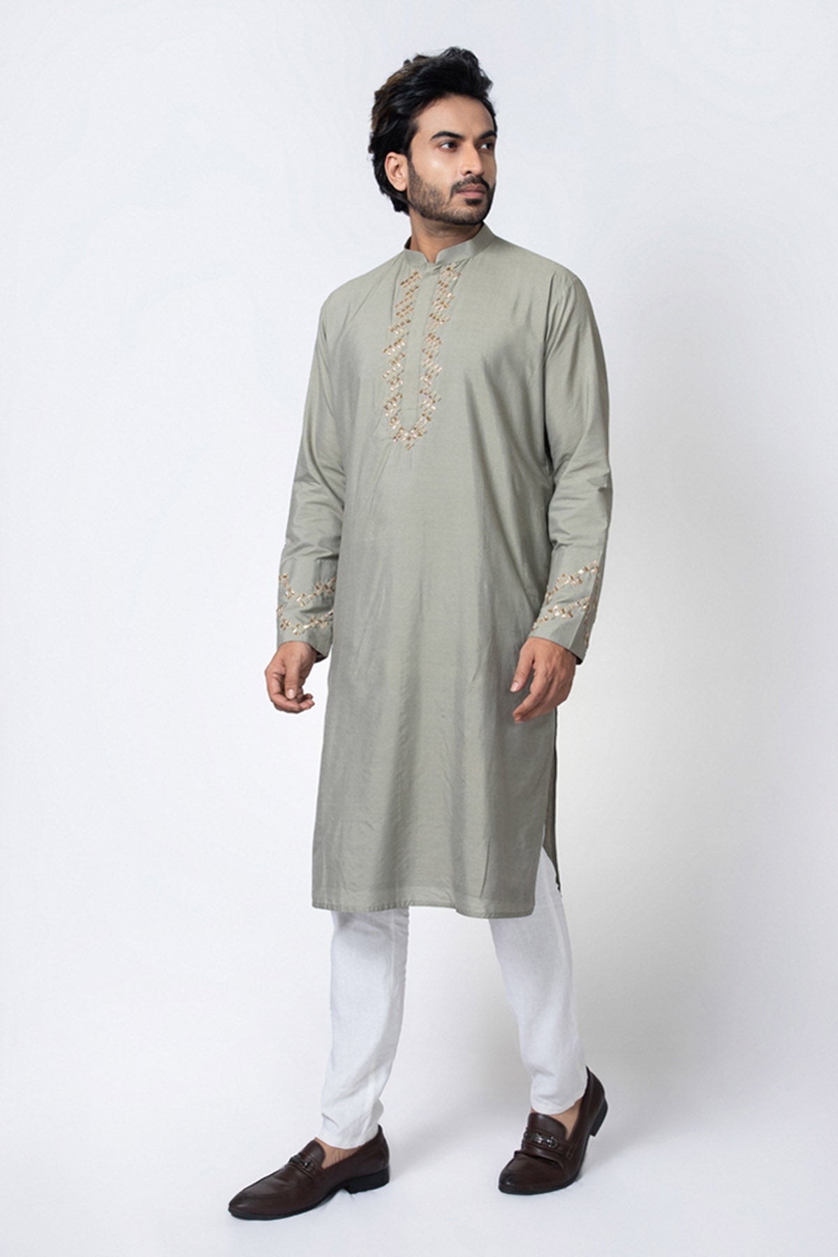 Grey Zardozi Kurta Set