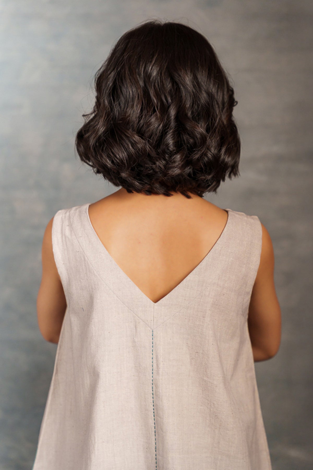 Grey Applique Work Mini Dress