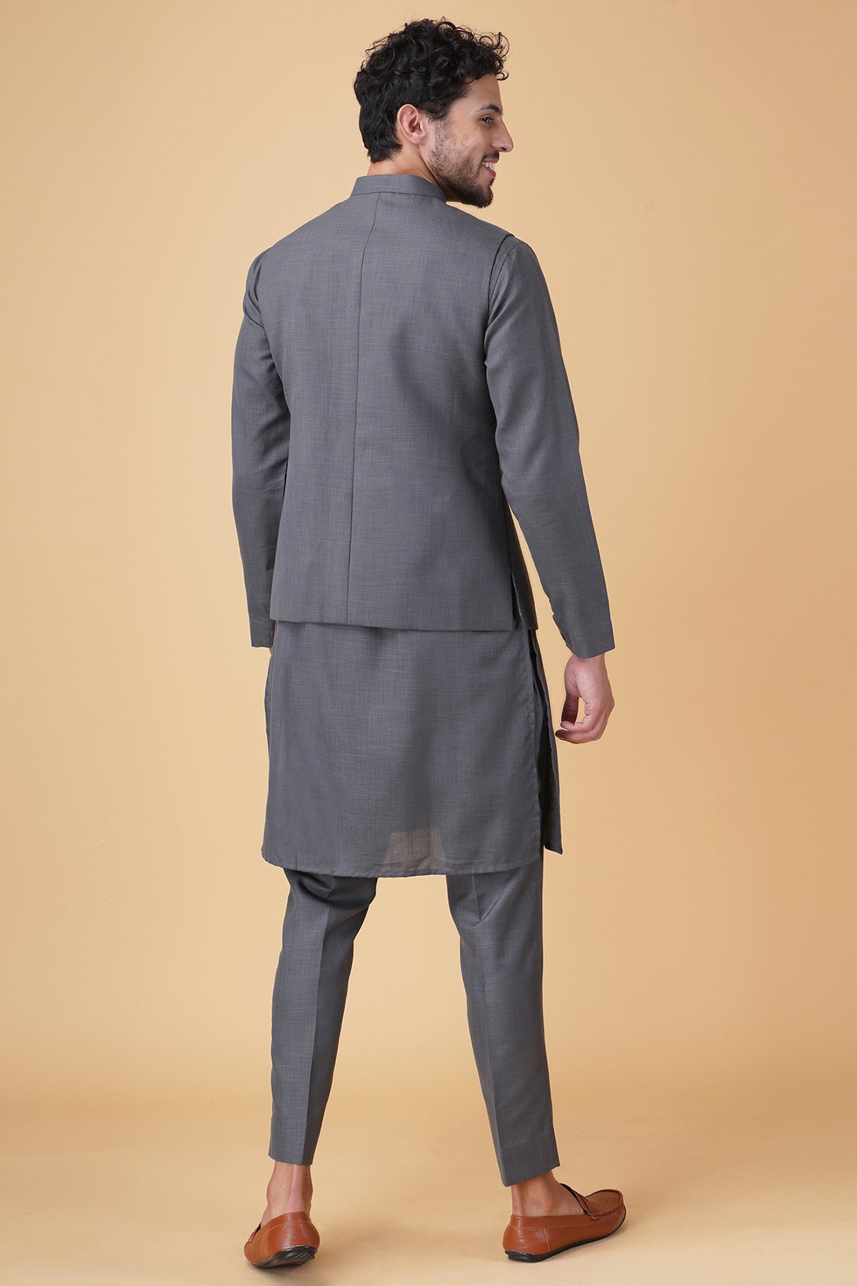 Grey Asymmetrical Bundi Set