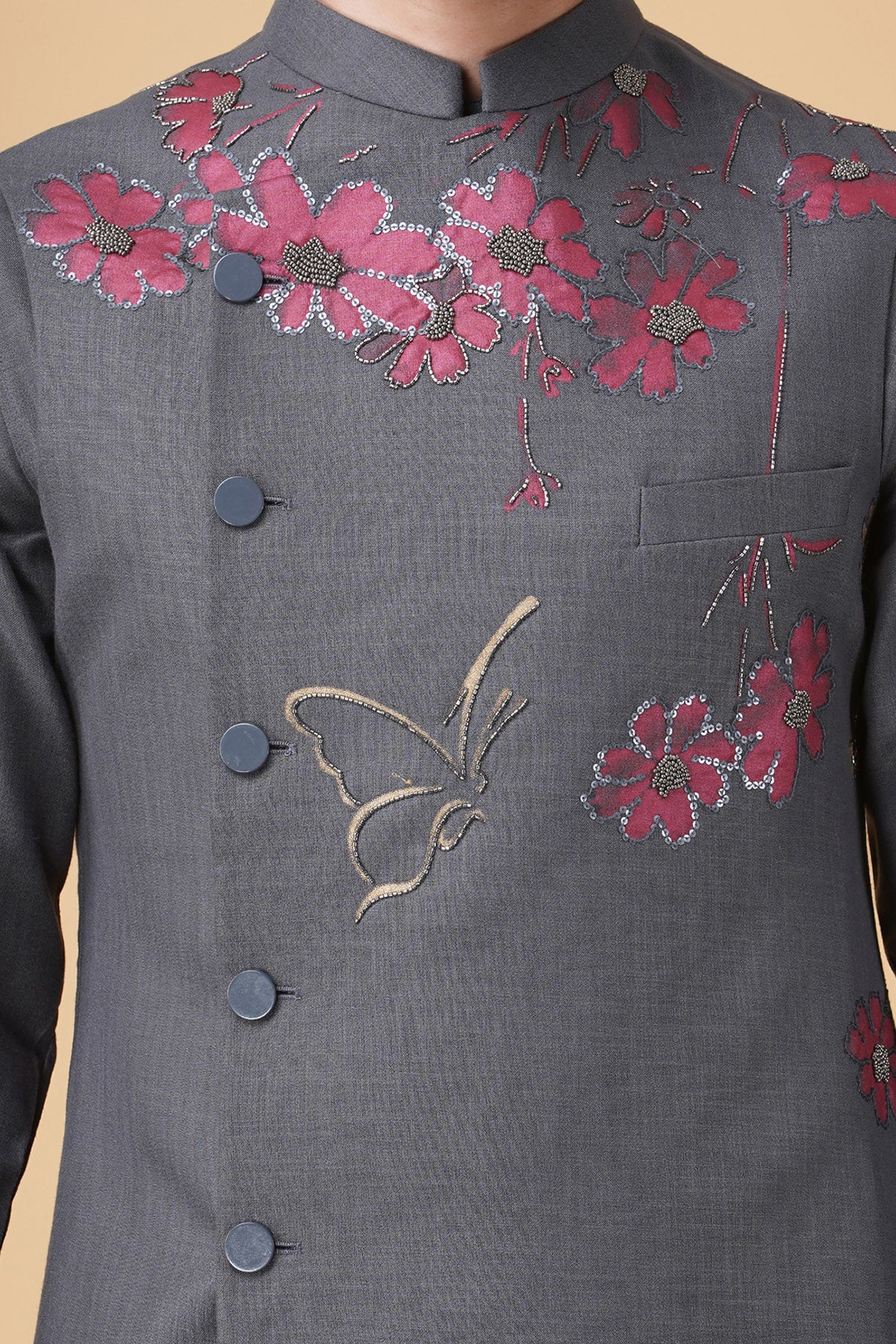 Grey Asymmetrical Bundi Set