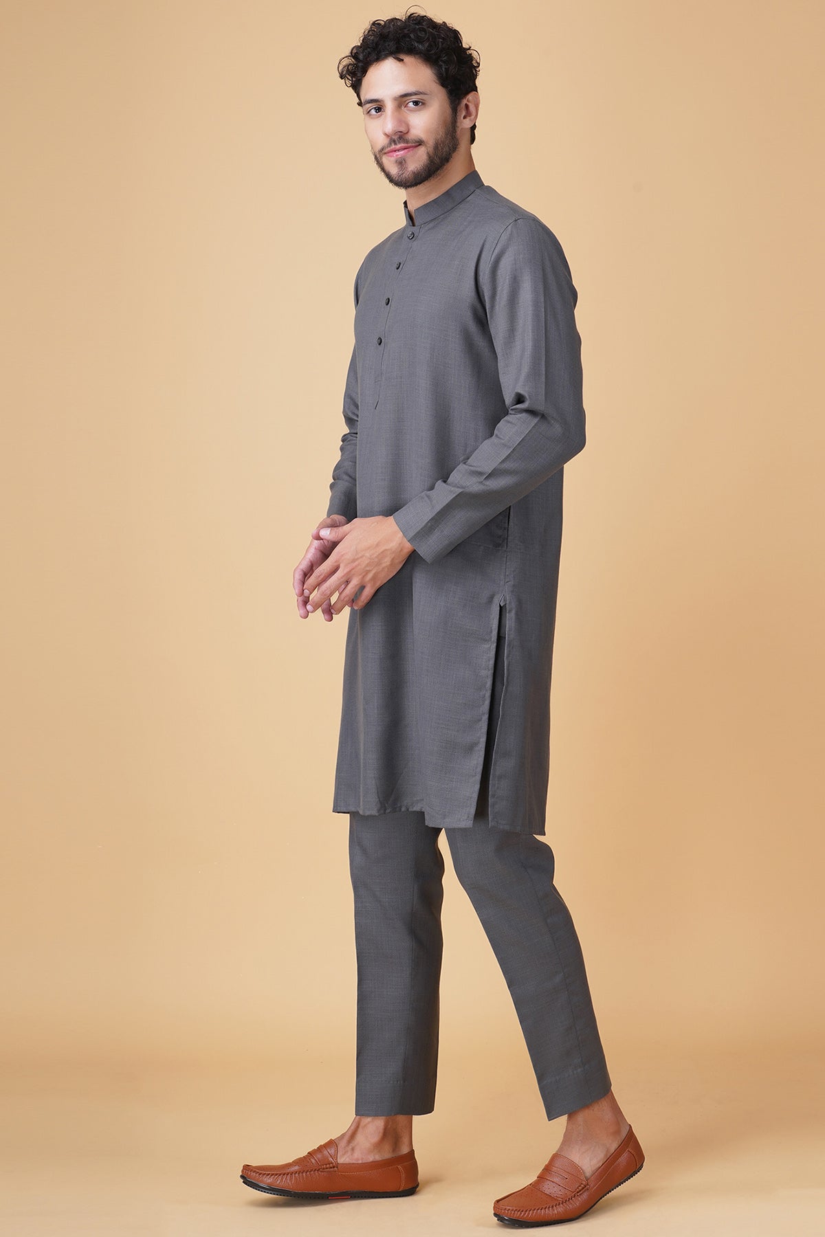 Grey Asymmetrical Bundi Set