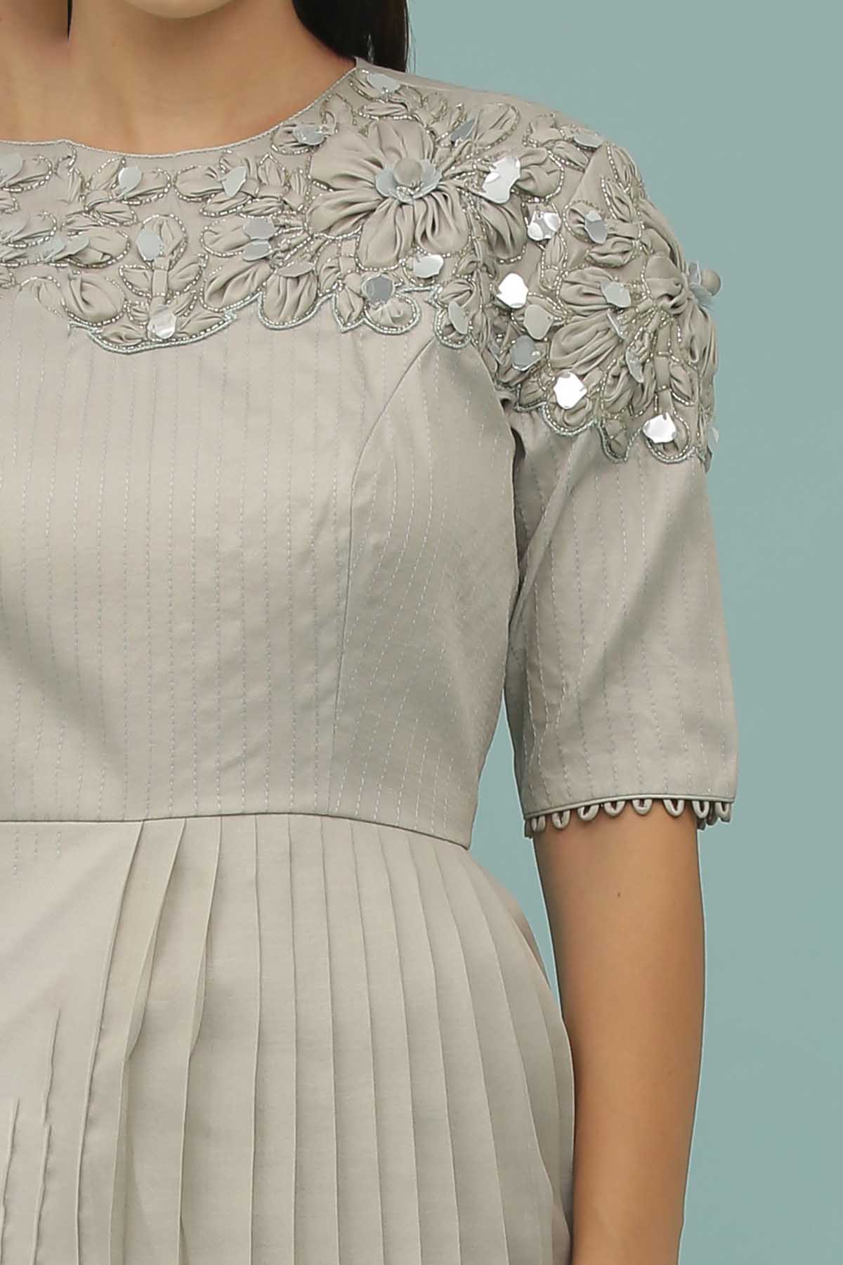 Grey Asymmetrical Top & Pants