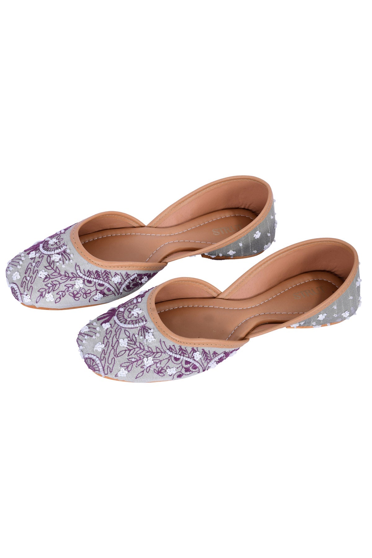 Strut Grey Bead & Sequins Work Jutti Accessories online at ScrollnShops