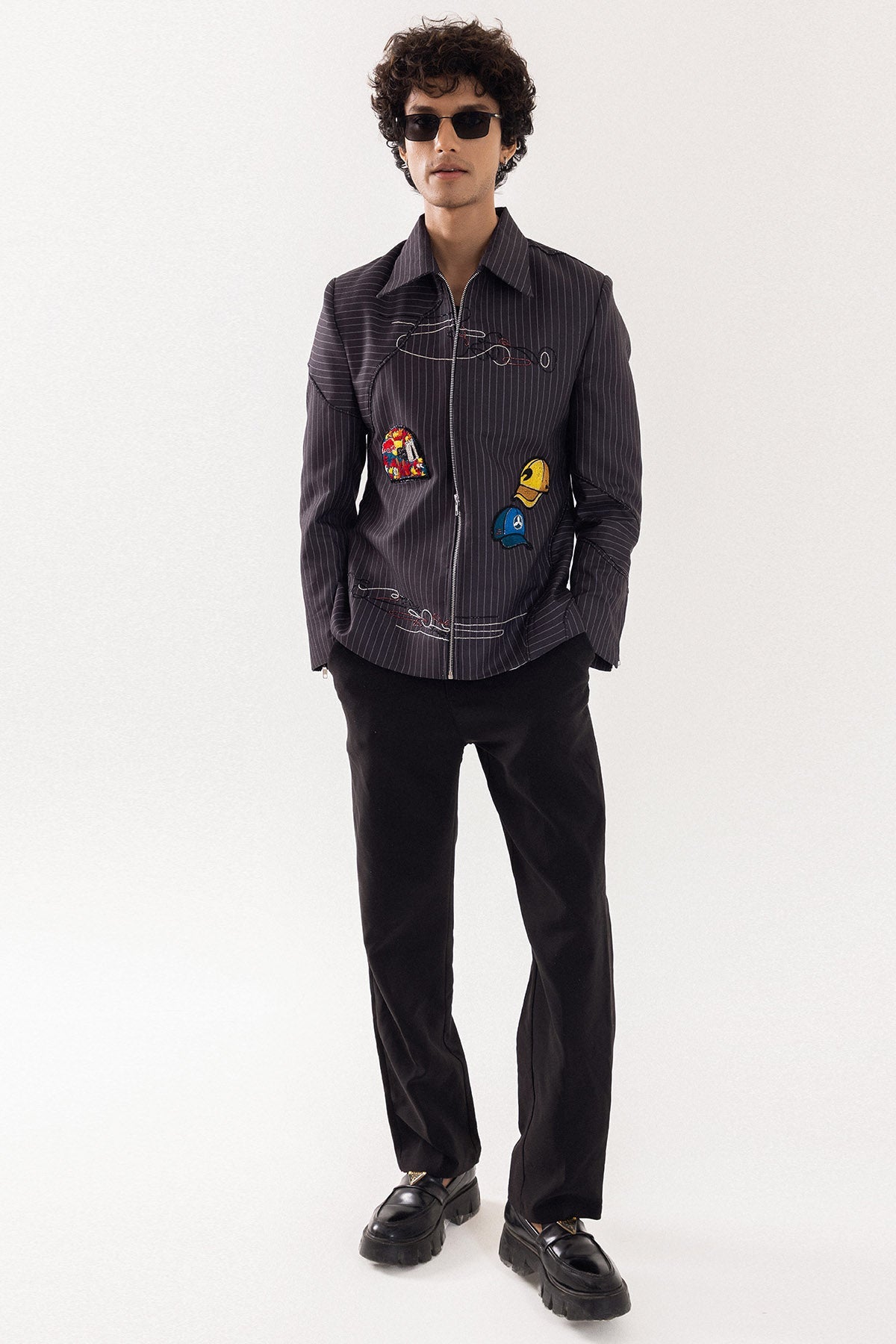 Buy Grey & Black Poly Linen Jacket for men by Paarsh Atelier online available at scrollnshops