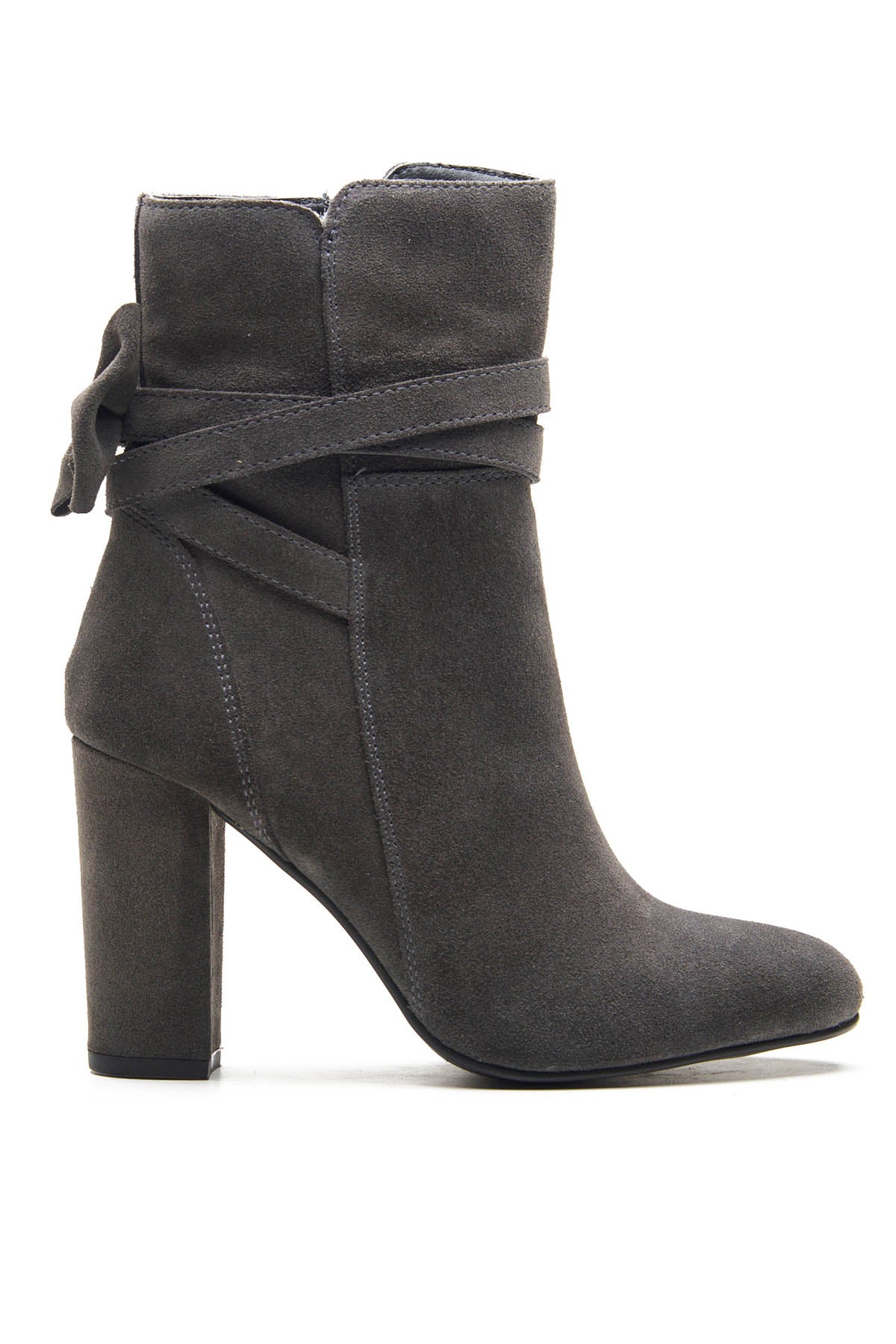 Buy Grey Bow Detail Ankle Boots by Dang Shoes for women online at ScrollnShops