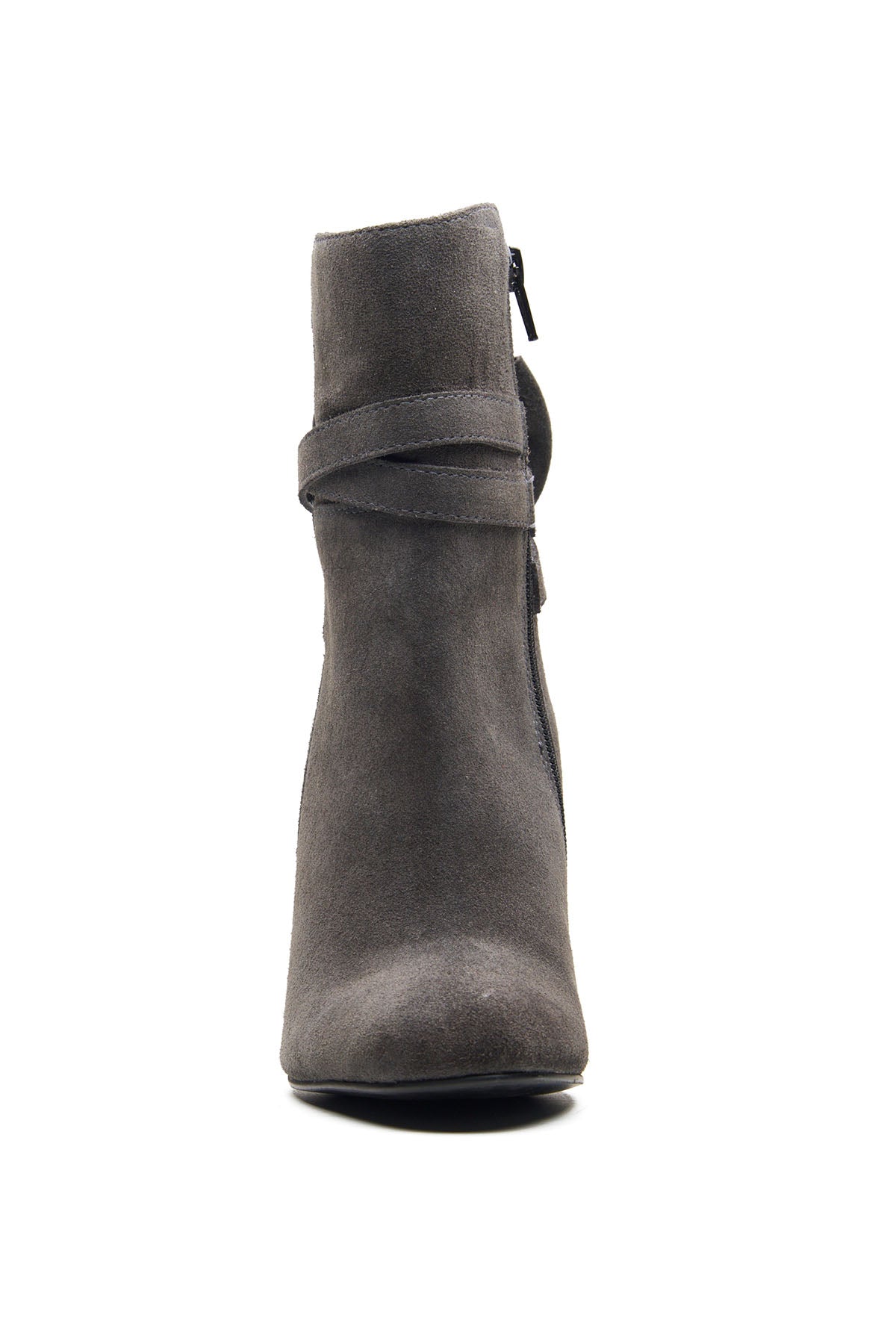Grey Bow Detail Ankle Boots