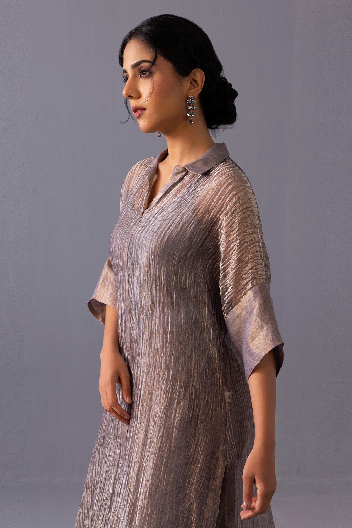 Grey Chanderi Kurta And Pants