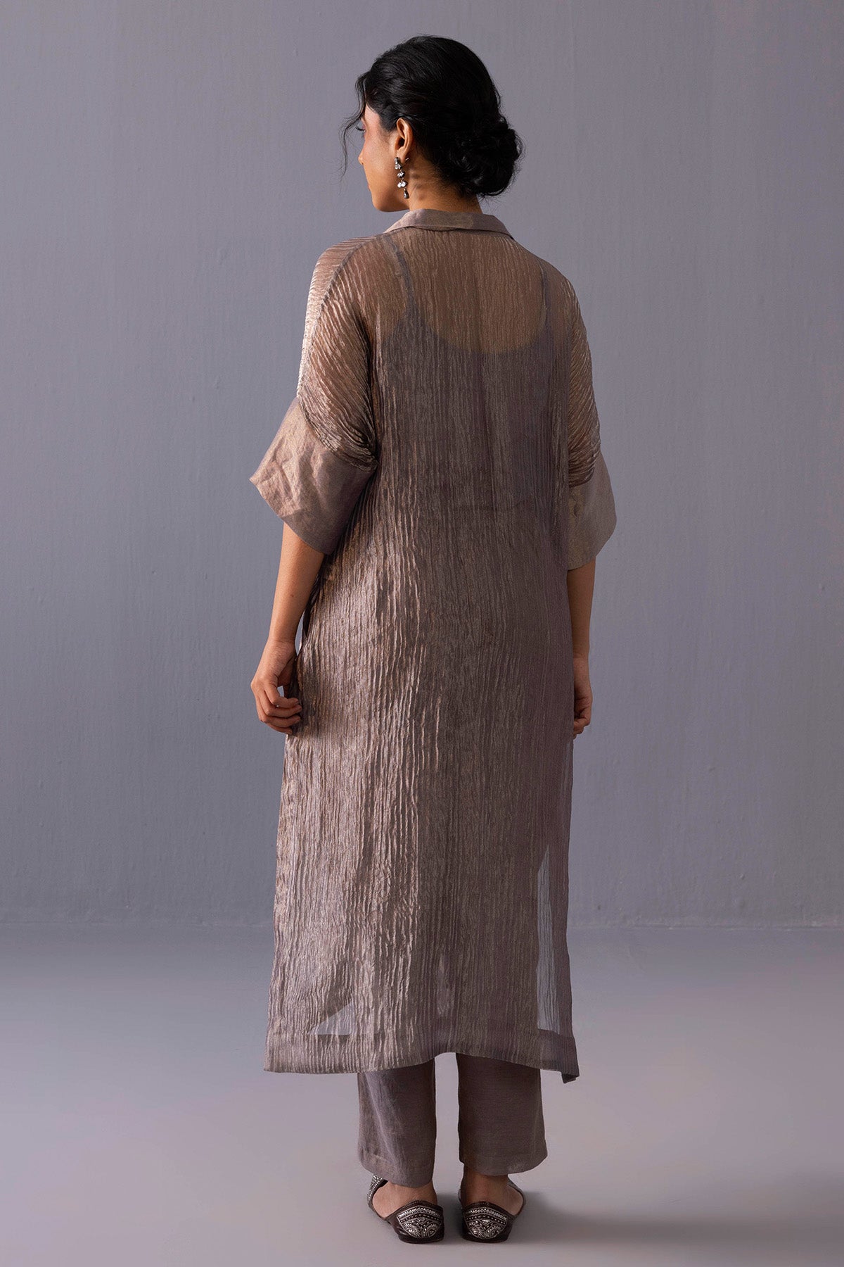 Grey Chanderi Kurta And Pants