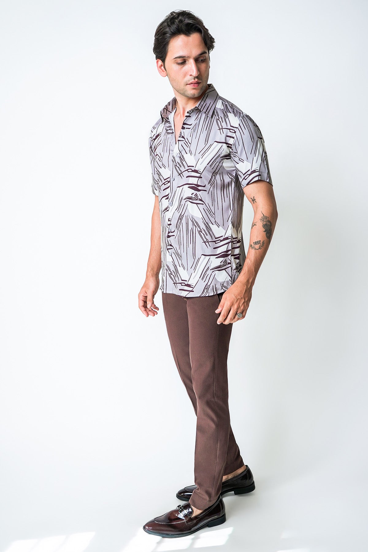 Grey Cotton Graphite Play Shirt