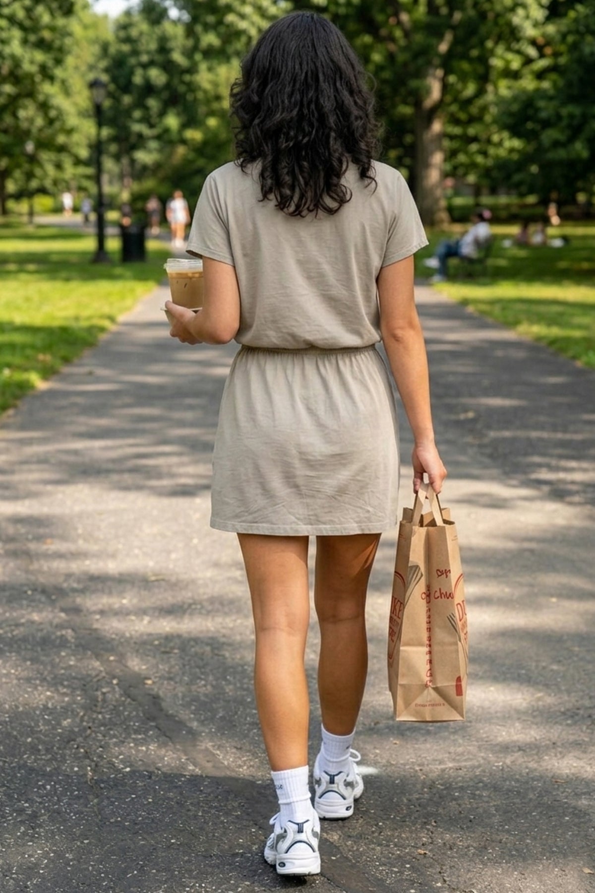 Grey Cotton Loose Mini Dress