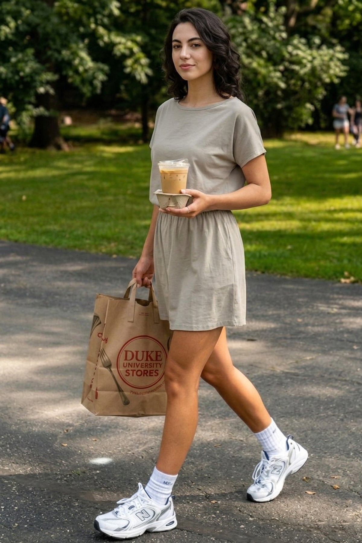 Grey Cotton Loose Mini Dress