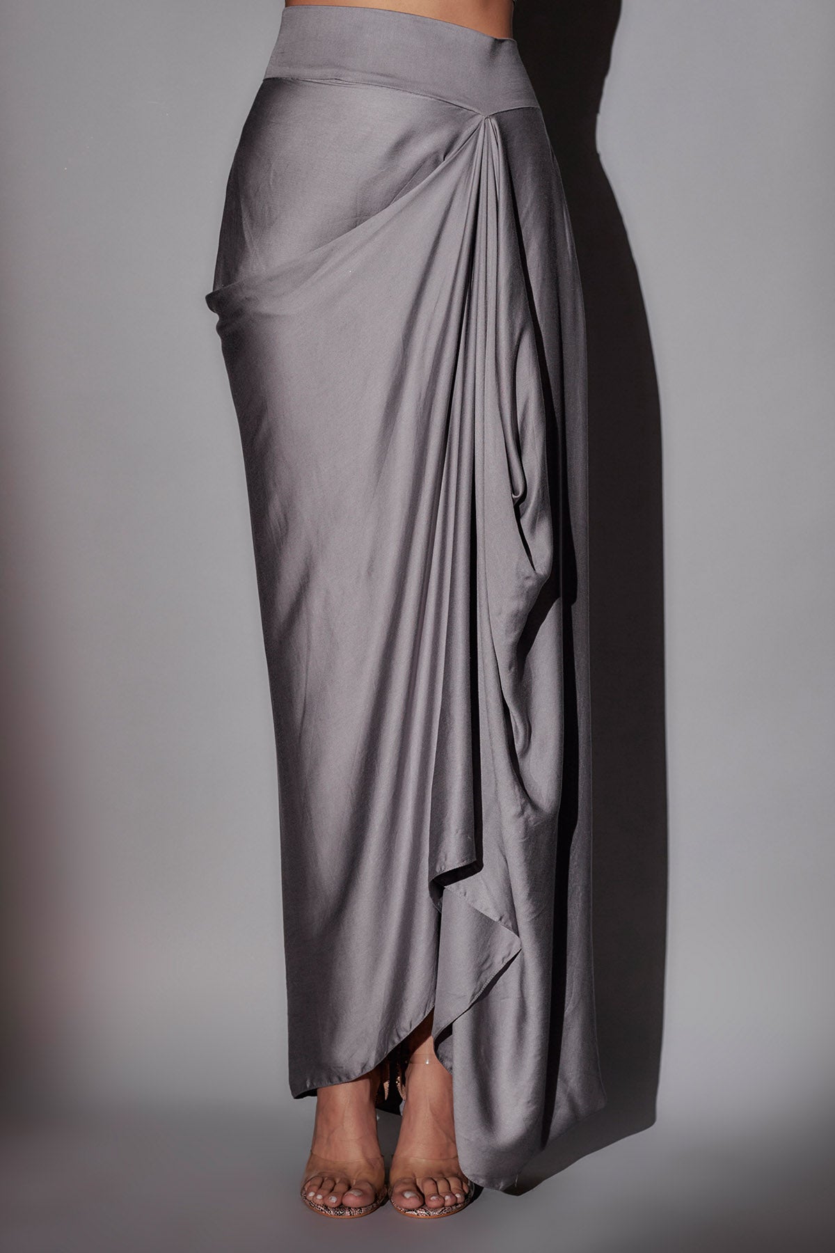 Grey Crystal Pickup Skirt Set