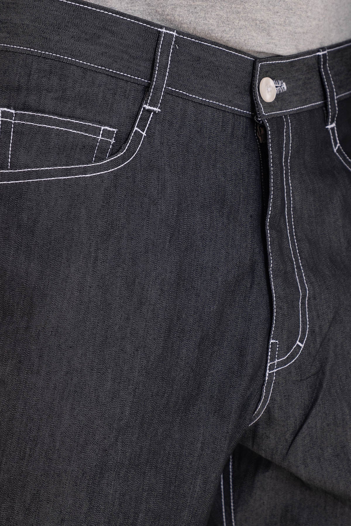 Grey Denim Classic Trouser Pant