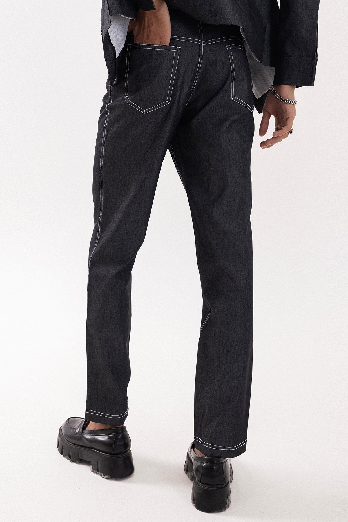 Grey Denim Classic Trouser Pant