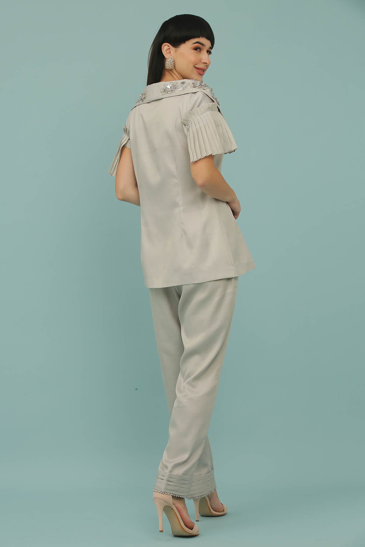 Grey Embellished Co-ord Set