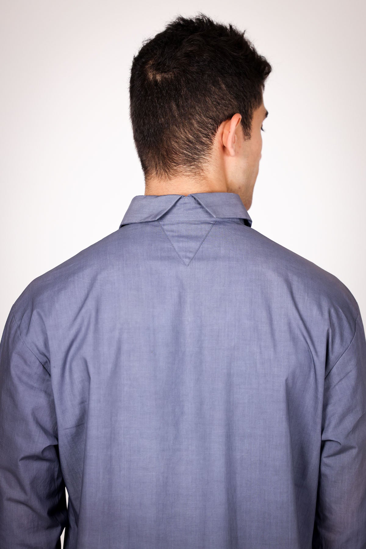 Grey Embroidered Cuff Shirt