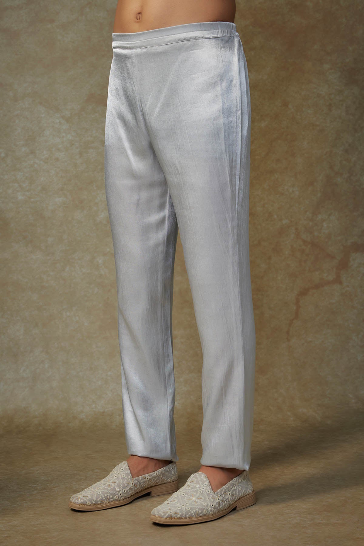 Grey Embroidered Sherwani Set