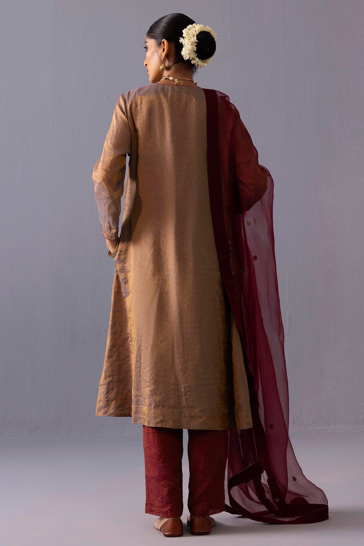 Grey Front Slit Kurta & Pants