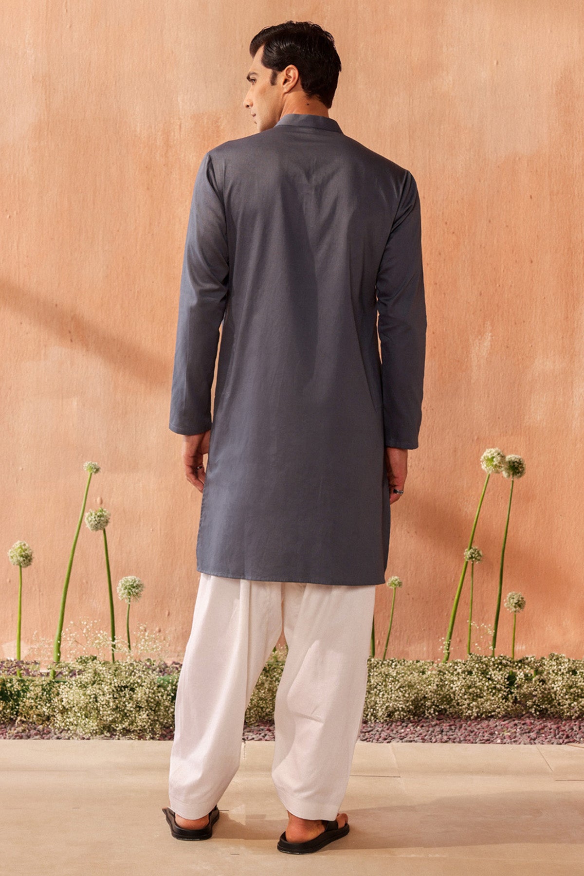 Grey Giza Cotton Kurta & Pants