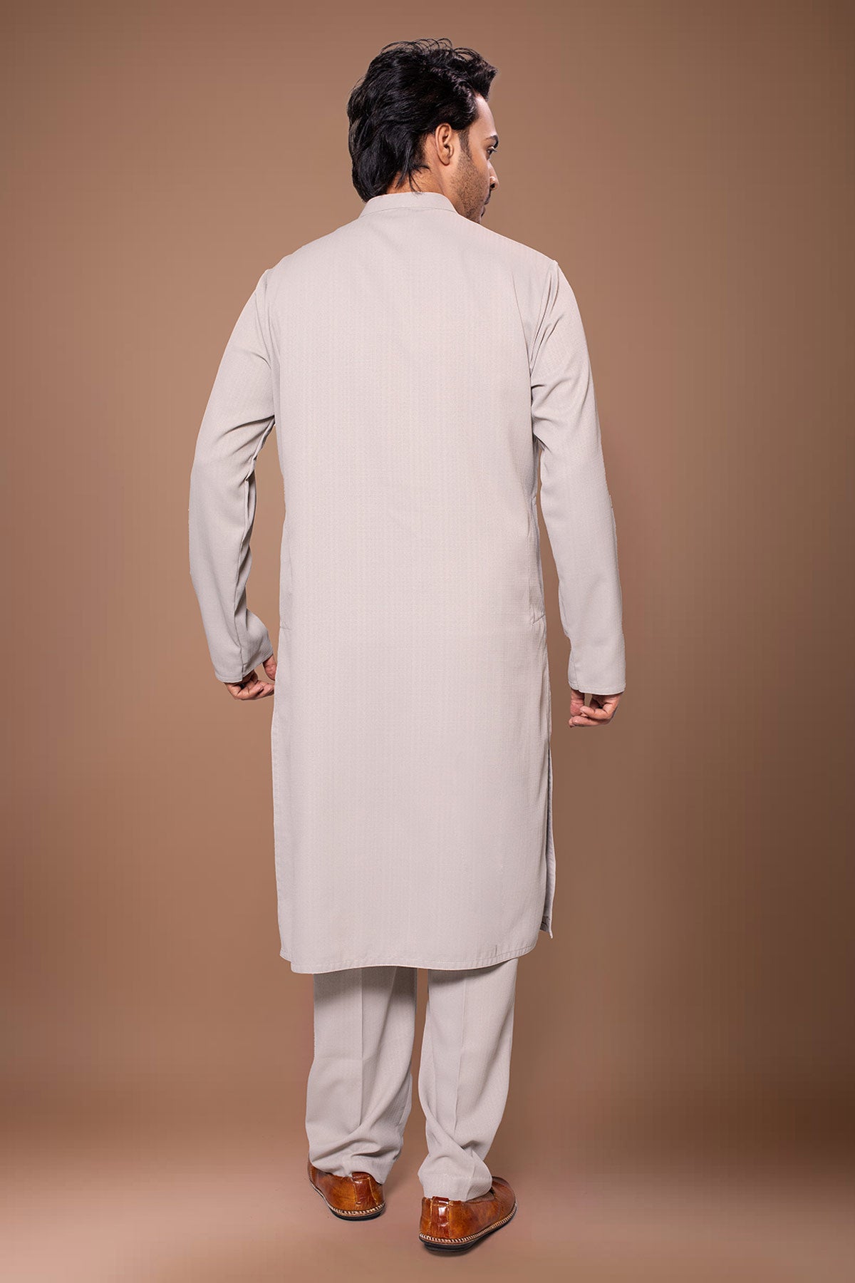 Grey Hand Zardozi Kurta & Pant