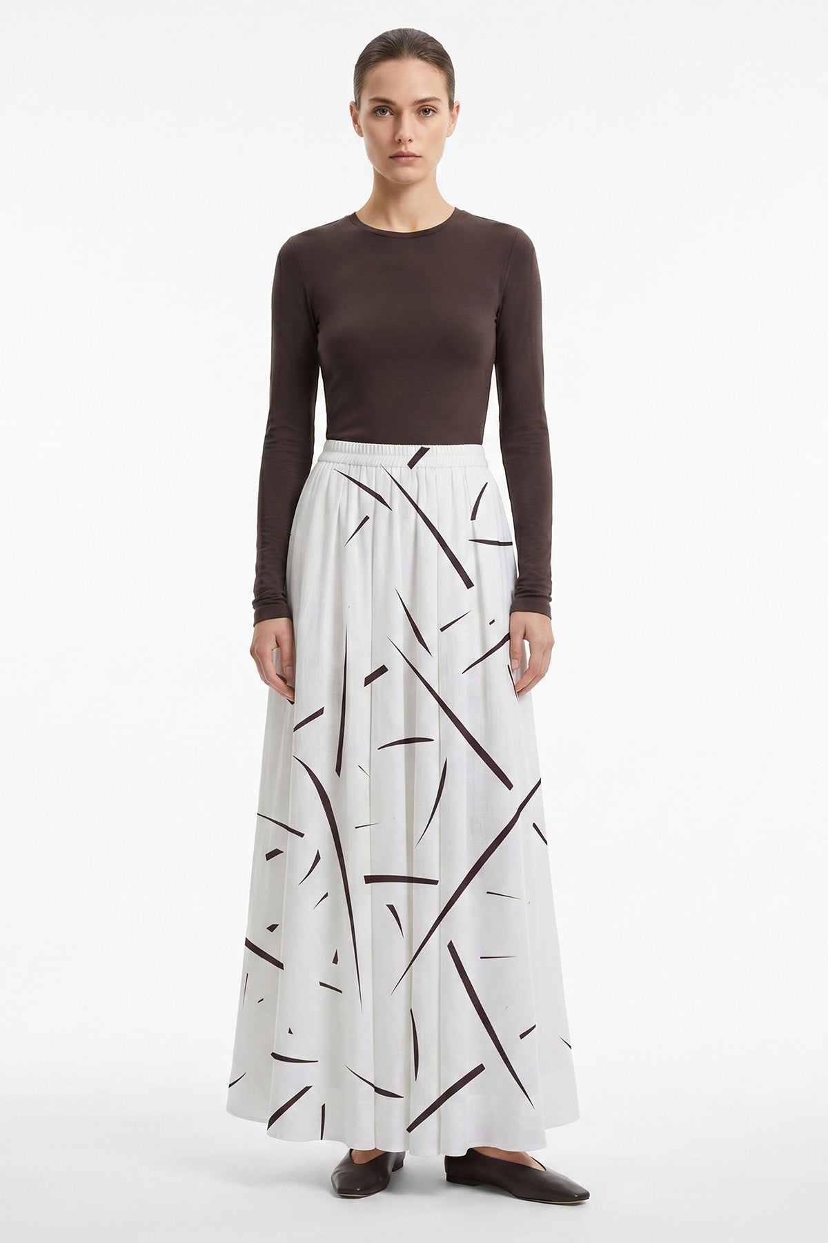 Buy Grey Linen Blend Tailored Skirt for women by Tezhhomayaa online available at scrollnshops