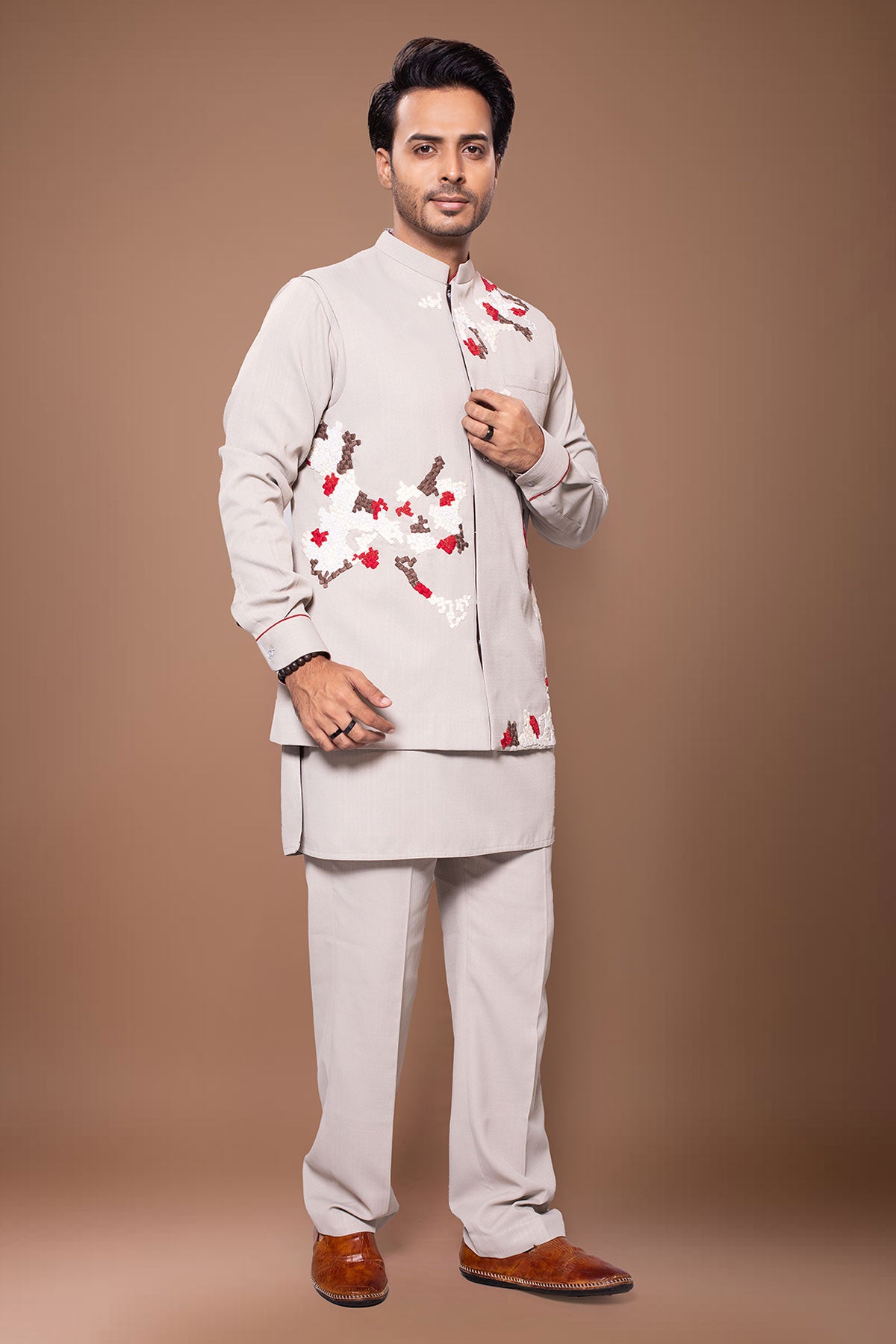 Grey Mallia Cotton Bundi Set