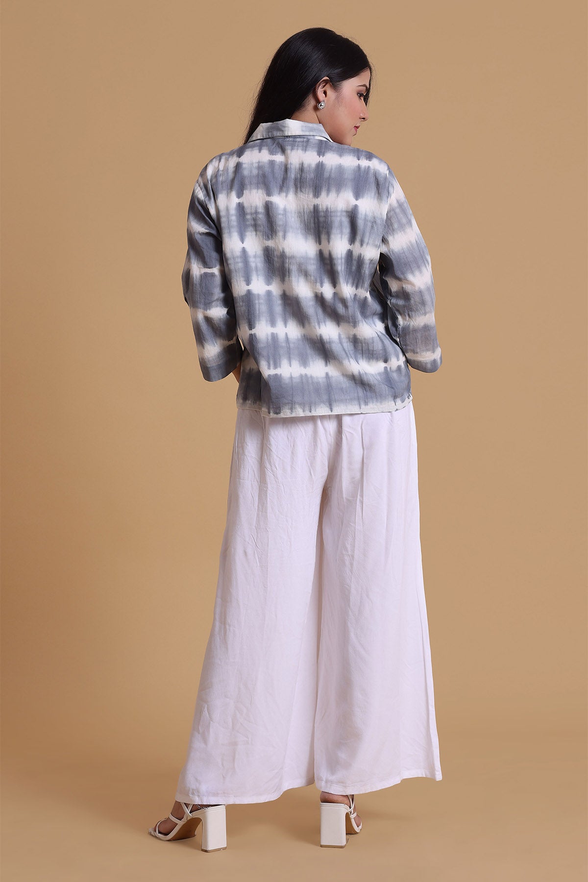 Grey Mulmul Embroidered Shirt