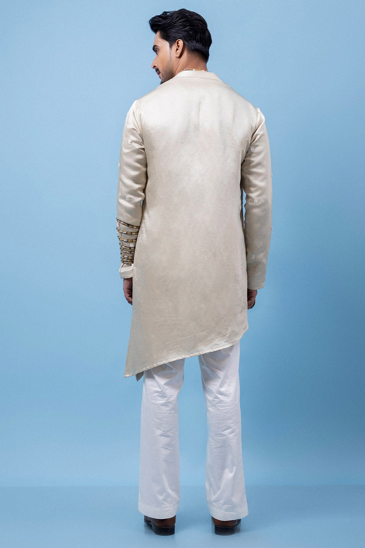 Grey Pintuck Detailing Kurta