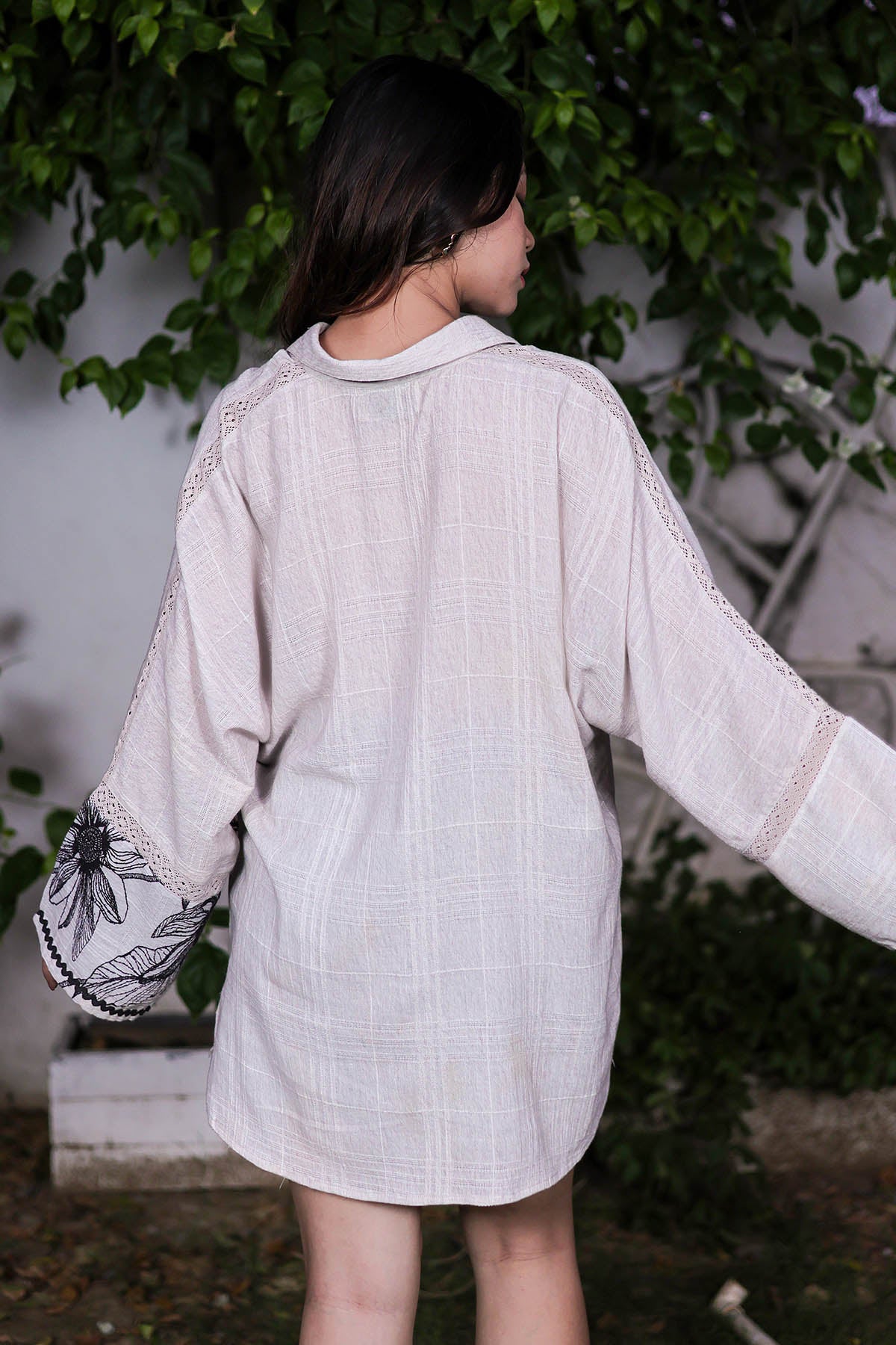 Grey Printed Loose Fit Shirt