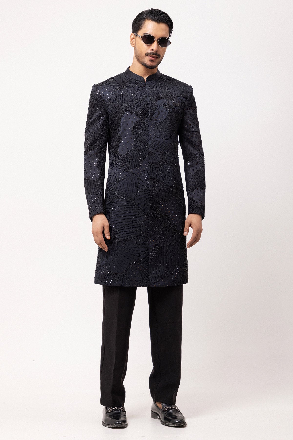 Buy Grey Resham Embroidery Jacket for men by Paarsh Atelier online available at scrollnshops