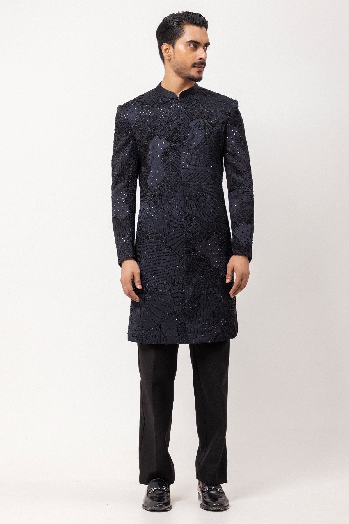 Grey Resham Embroidery Jacket