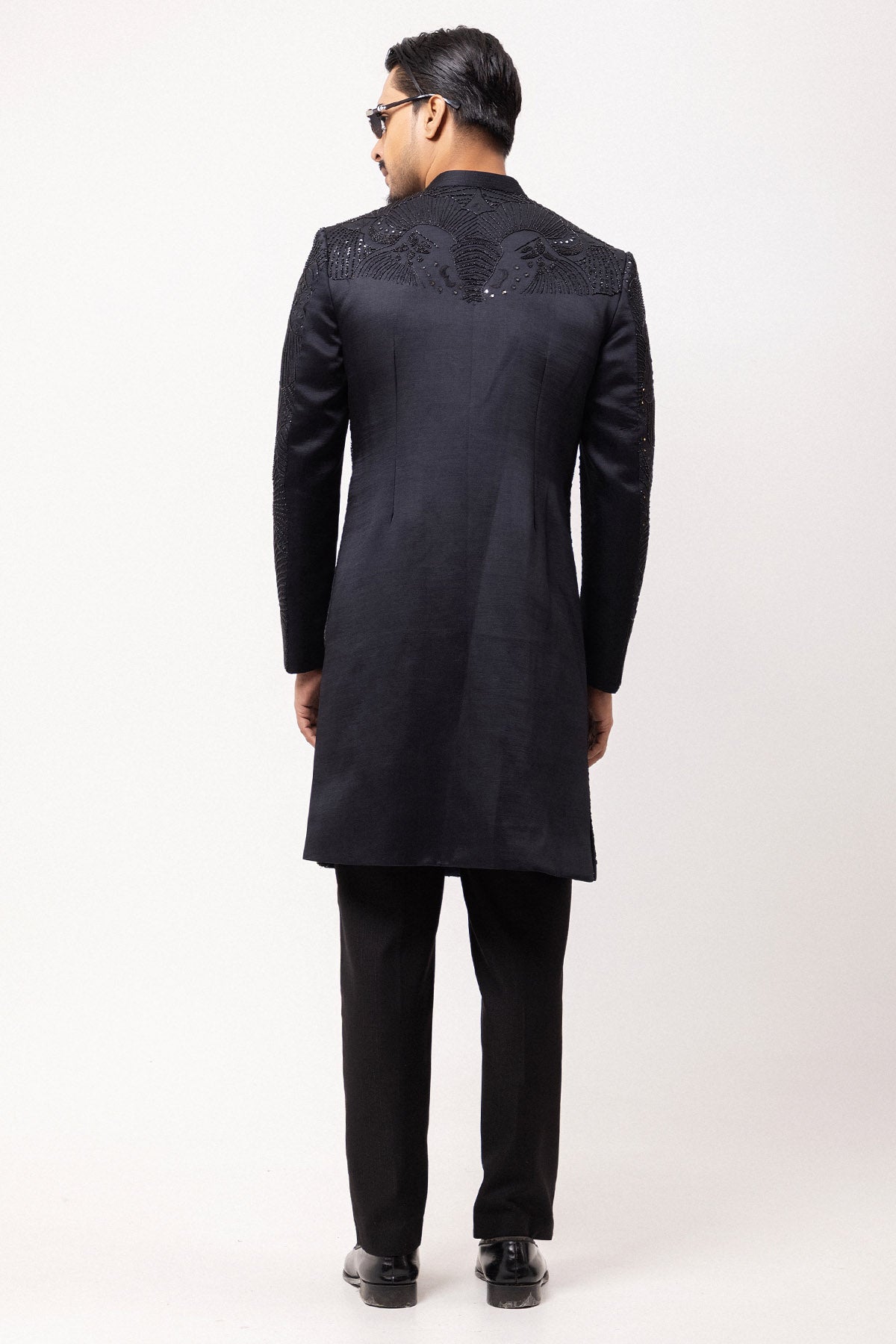 Grey Resham Embroidery Jacket