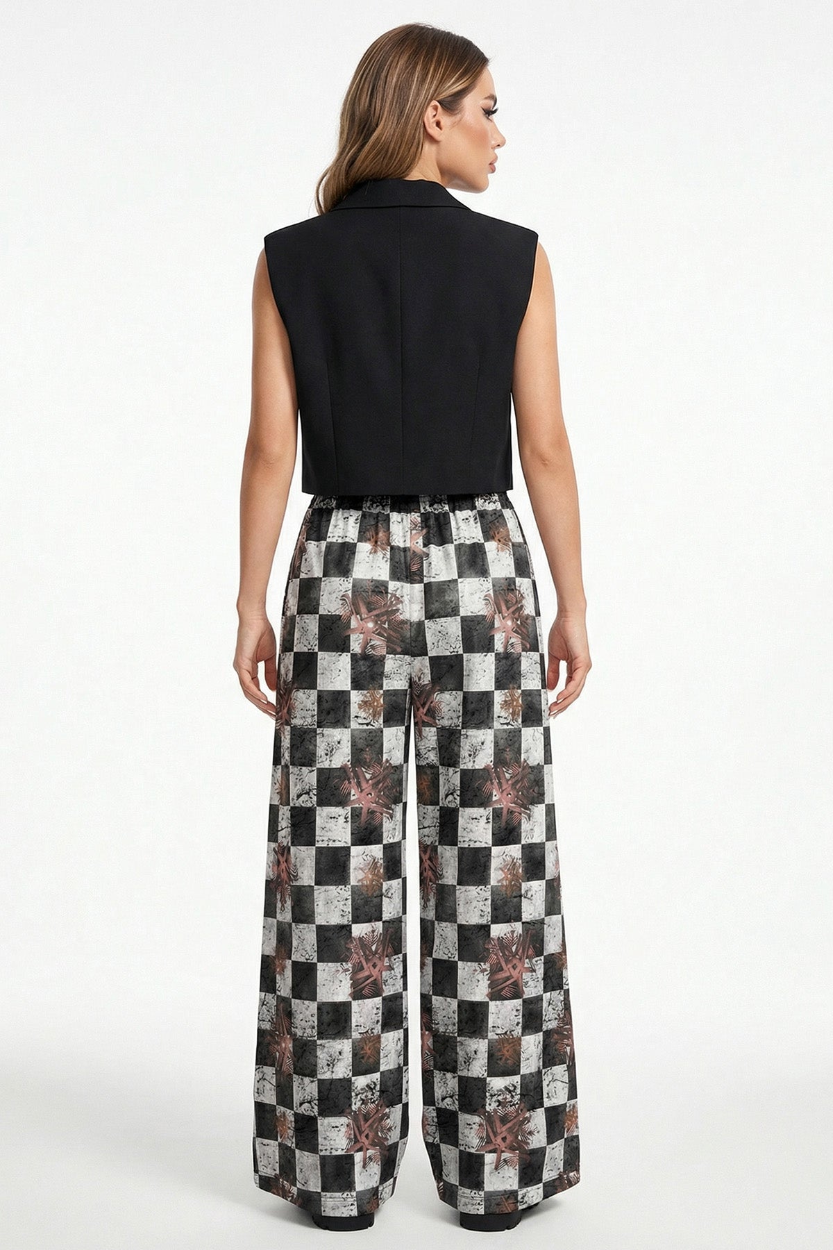 Grey Satin Wide Trouser Pant
