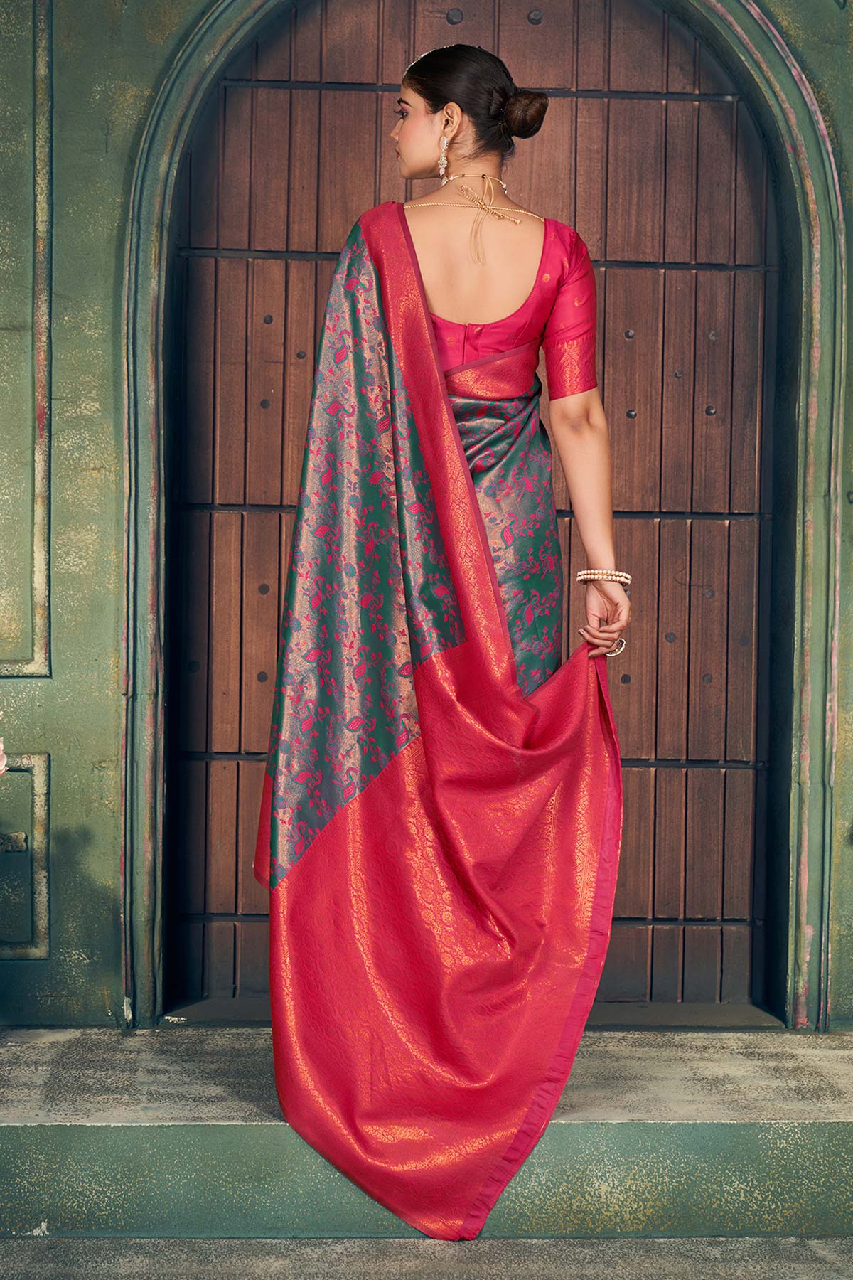Grey Silk All Zari Woven Saree
