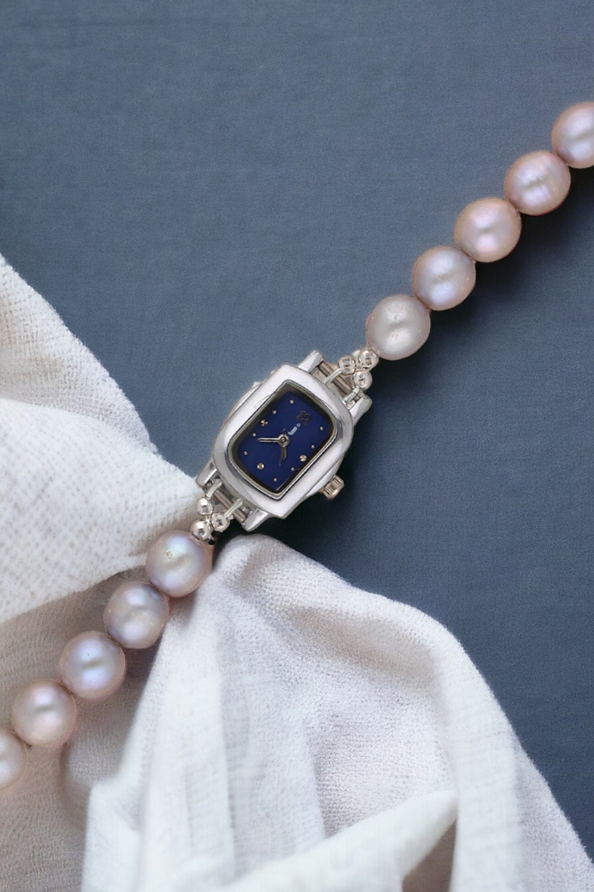 Buy Grey & Silver Oval Pearl Watch for women by J Pearls online available at scrollnshops