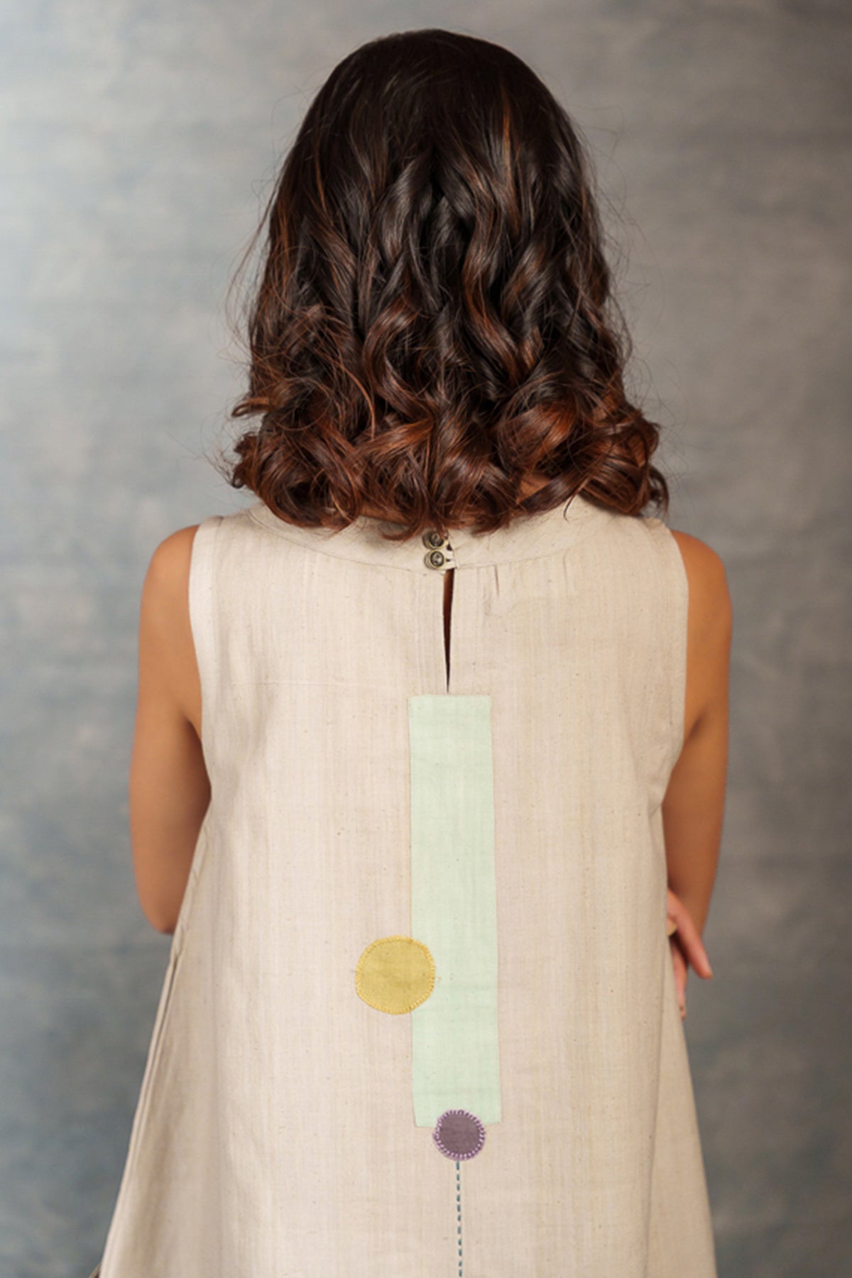 Grey Sleeveless A-Line Dress