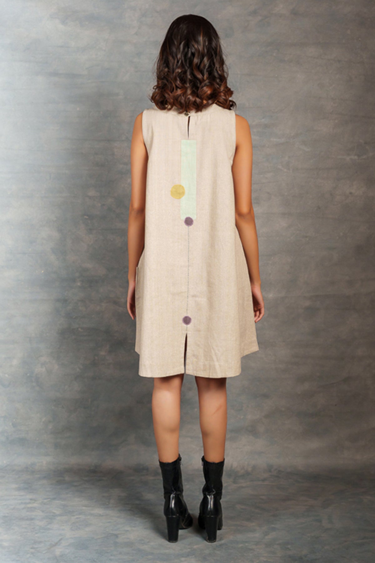 Grey Sleeveless A-Line Dress