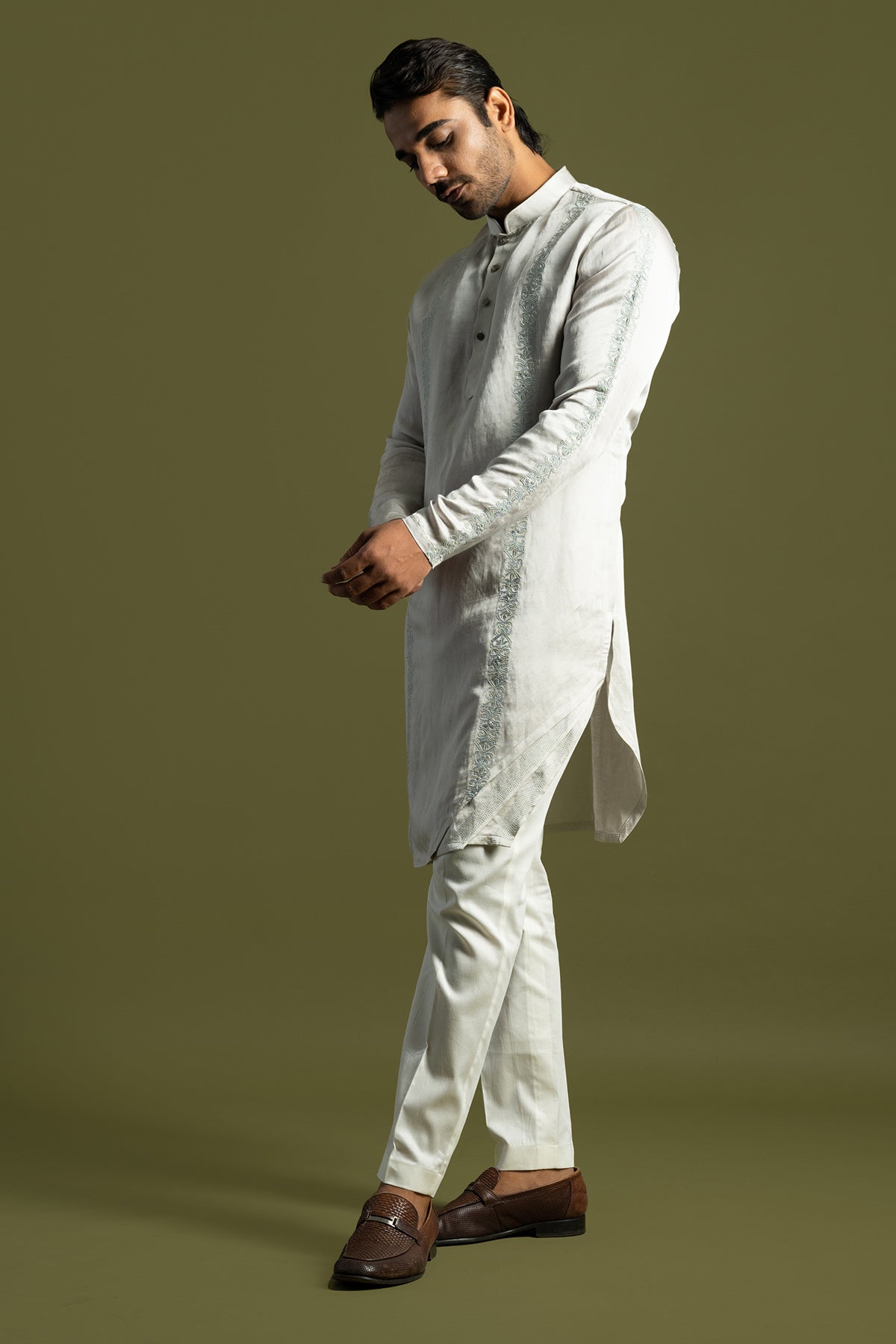 Grey Triple Layered Kurta Set