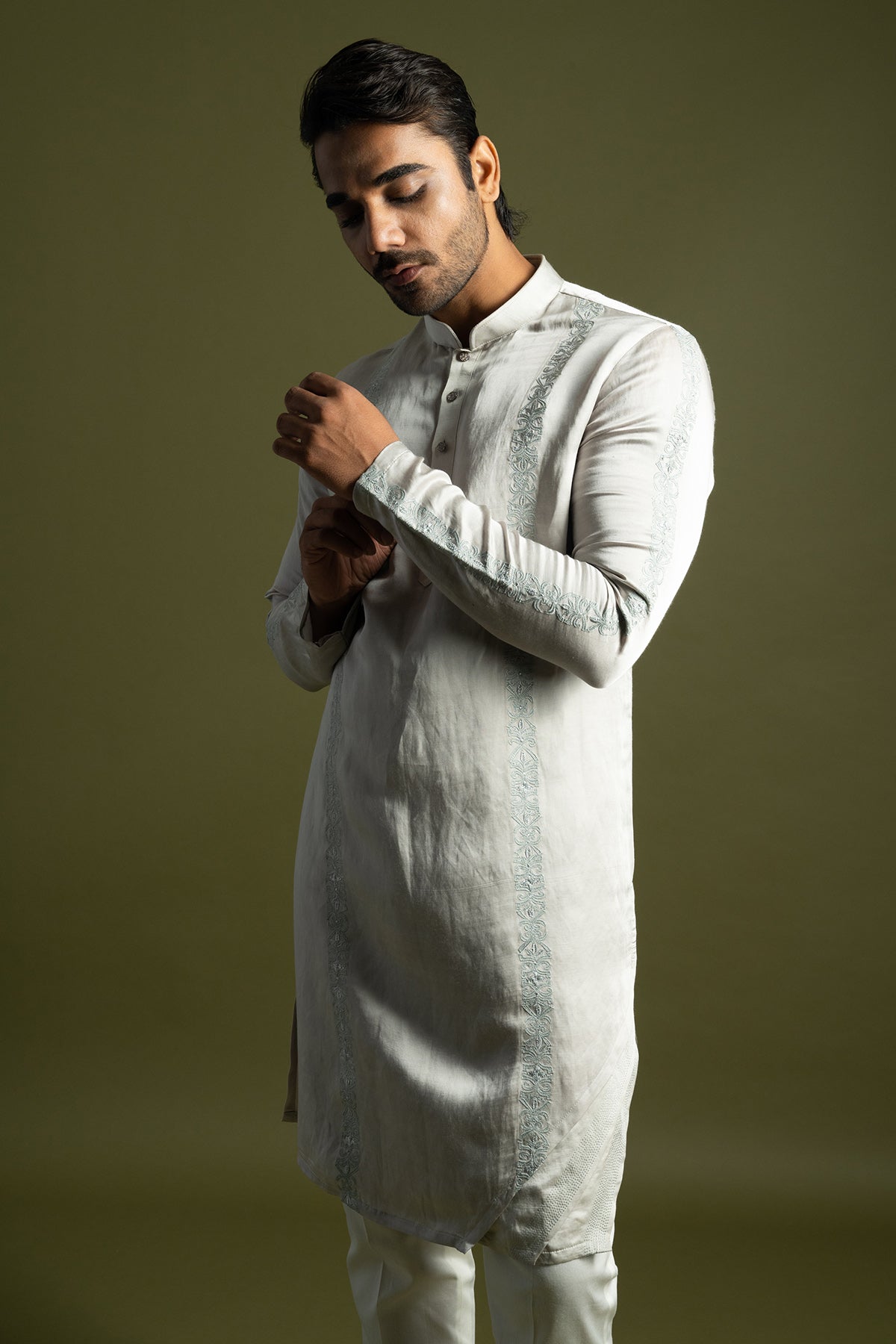 Grey Triple Layered Kurta Set