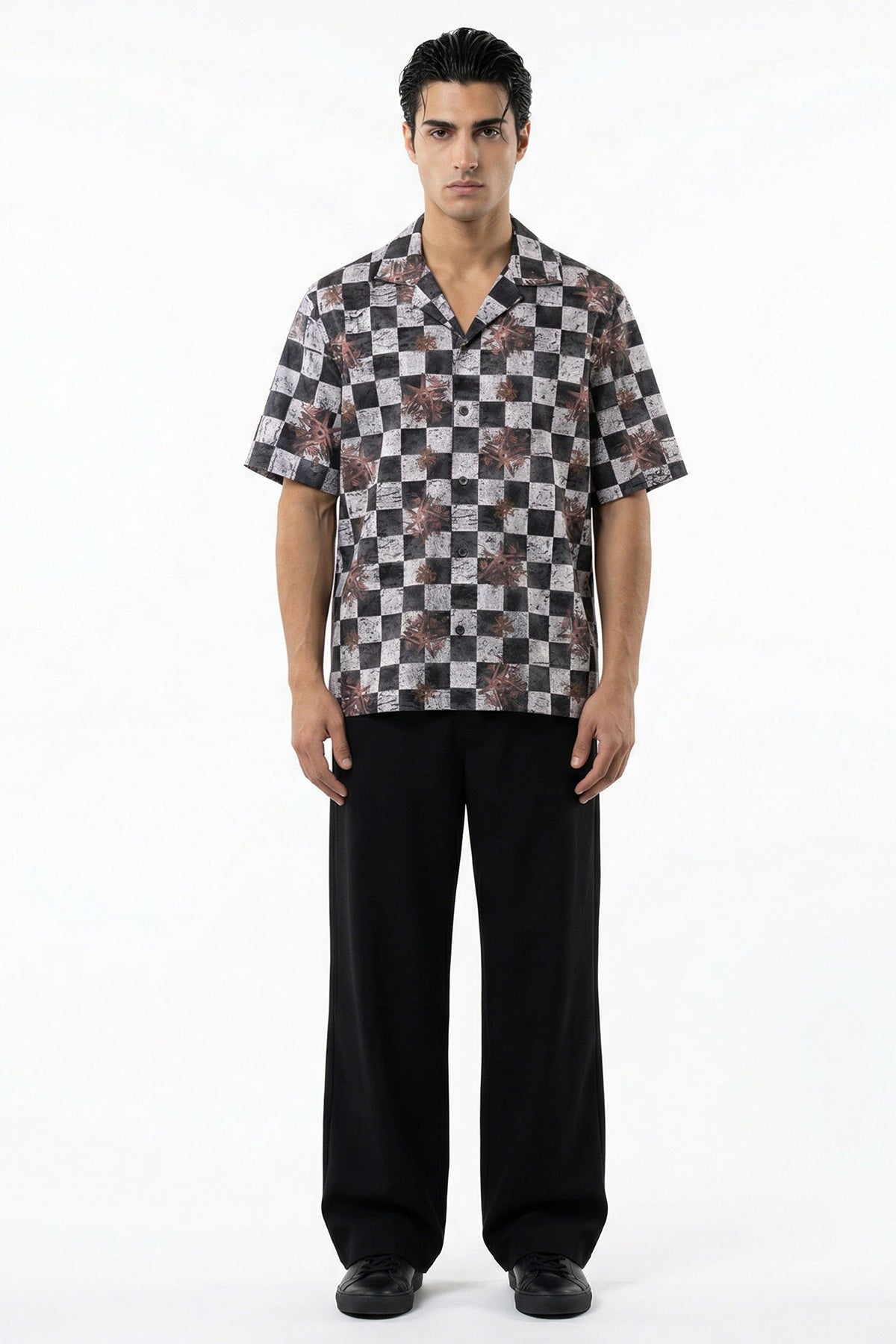 Buy Grey Viscose Blend Collar Shirt for men by Tezhhomayaa online available at scrollnshops