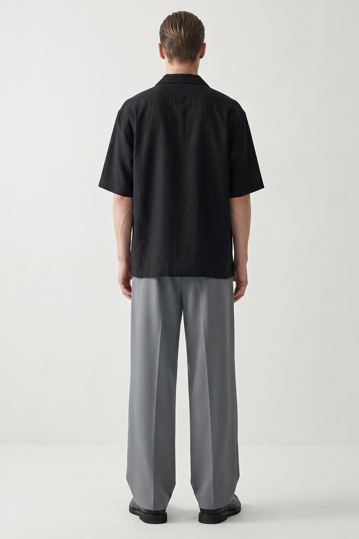Grey Viscose Lycra Wide Pants