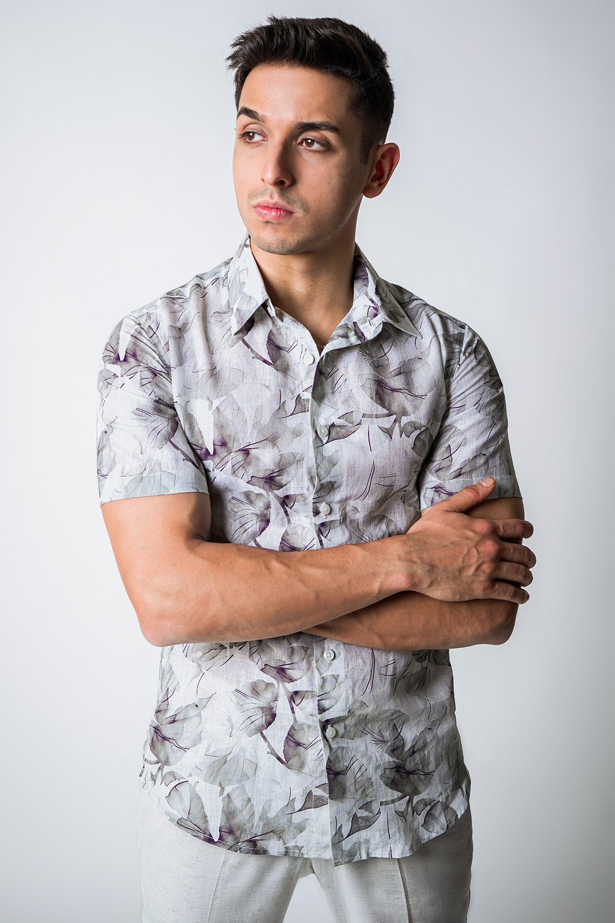 Buy Grey White Cotton Printed Shirt for men by House of Sheriff online available at scrollnshops