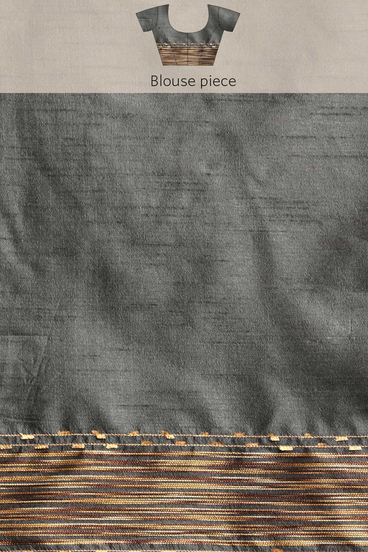 Grey Woven Butti Work Saree
