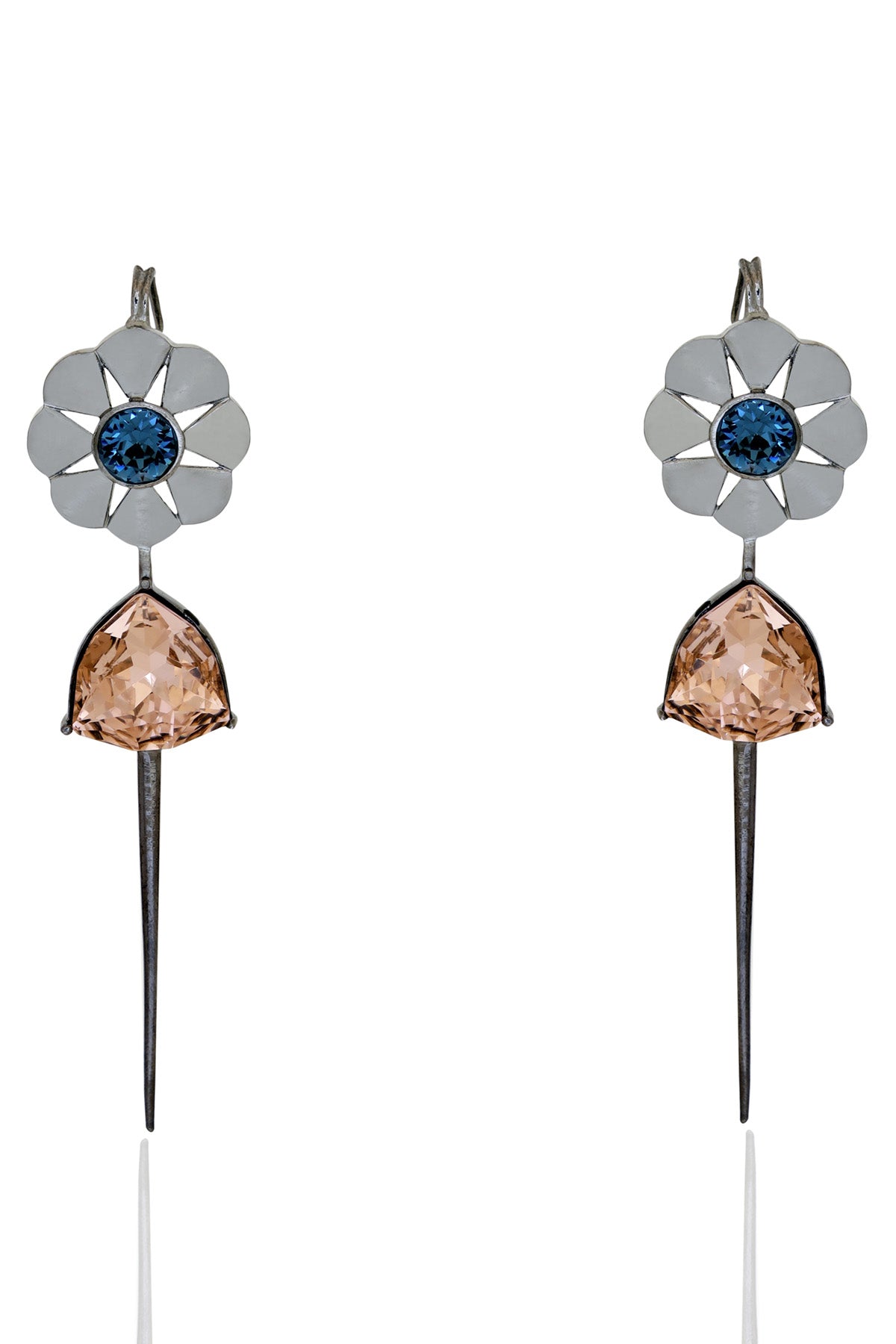 Buy Gunmetal Floral Earrings For Women Online at ScrollnShops