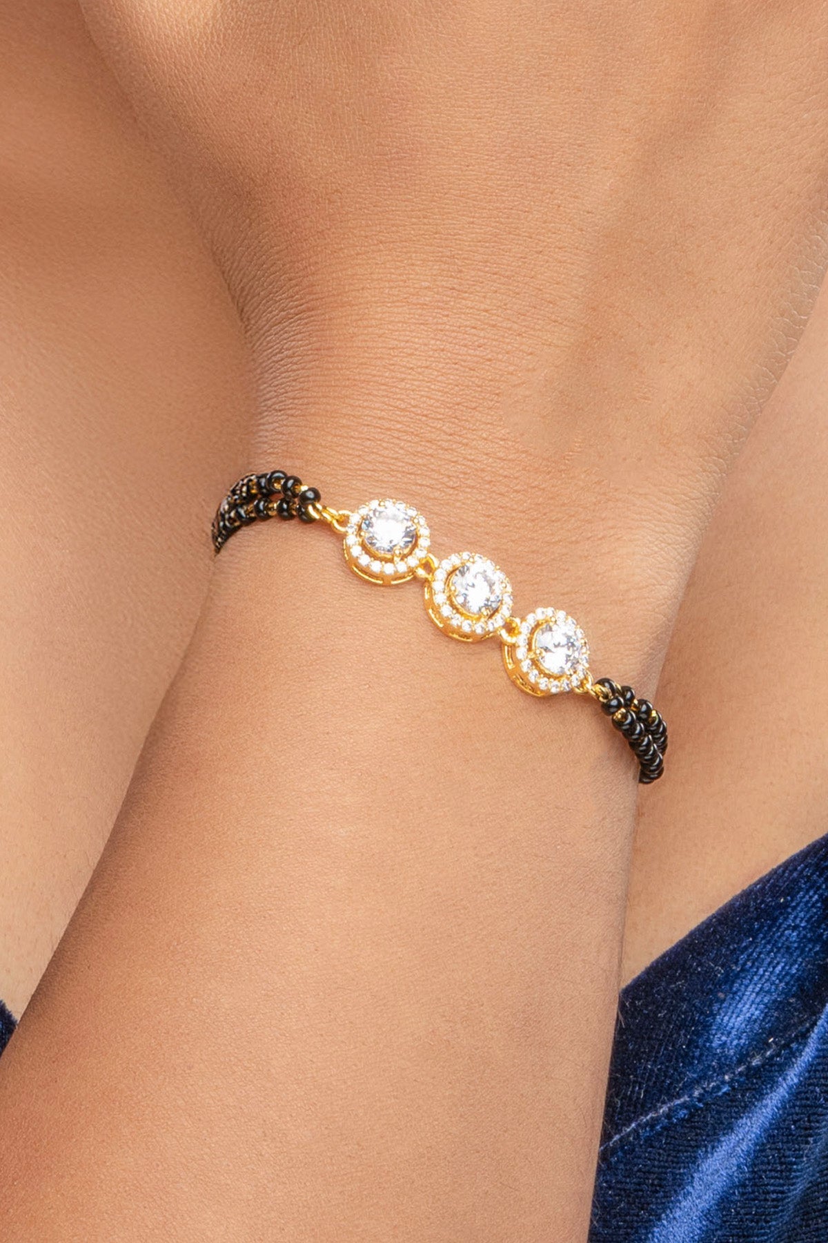 Buy Halo Solitaire Hand Mangalsutra by Sica for women online at ScrollnShops