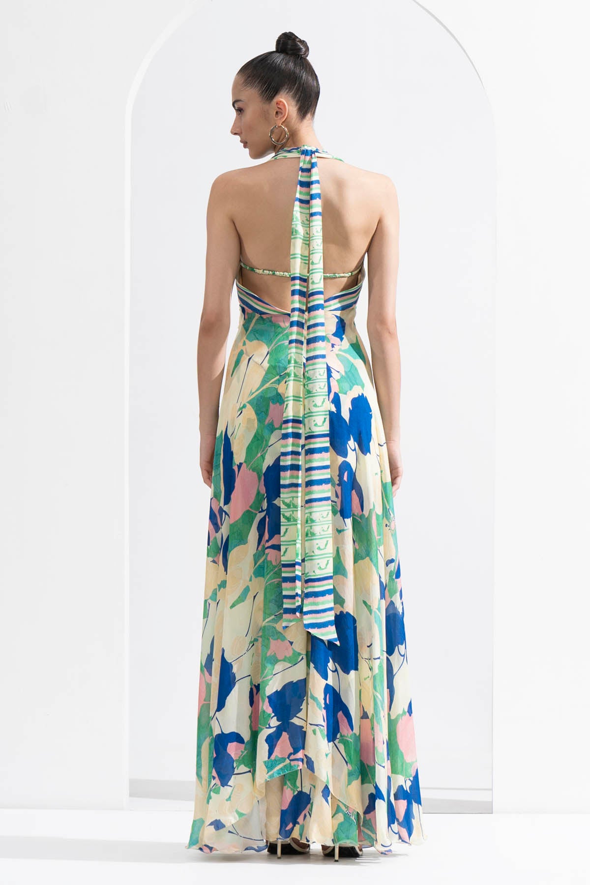 Halter Neck Chiffon Dress