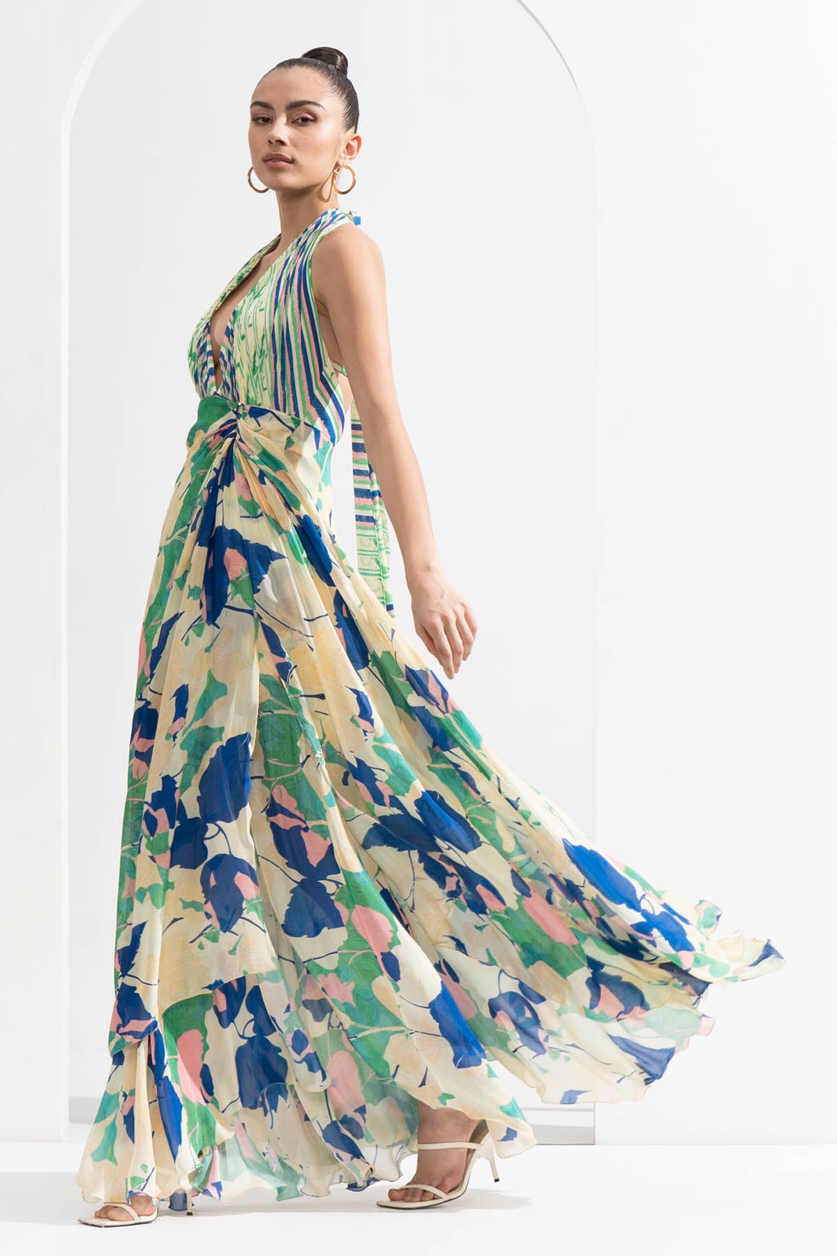 Halter Neck Chiffon Dress