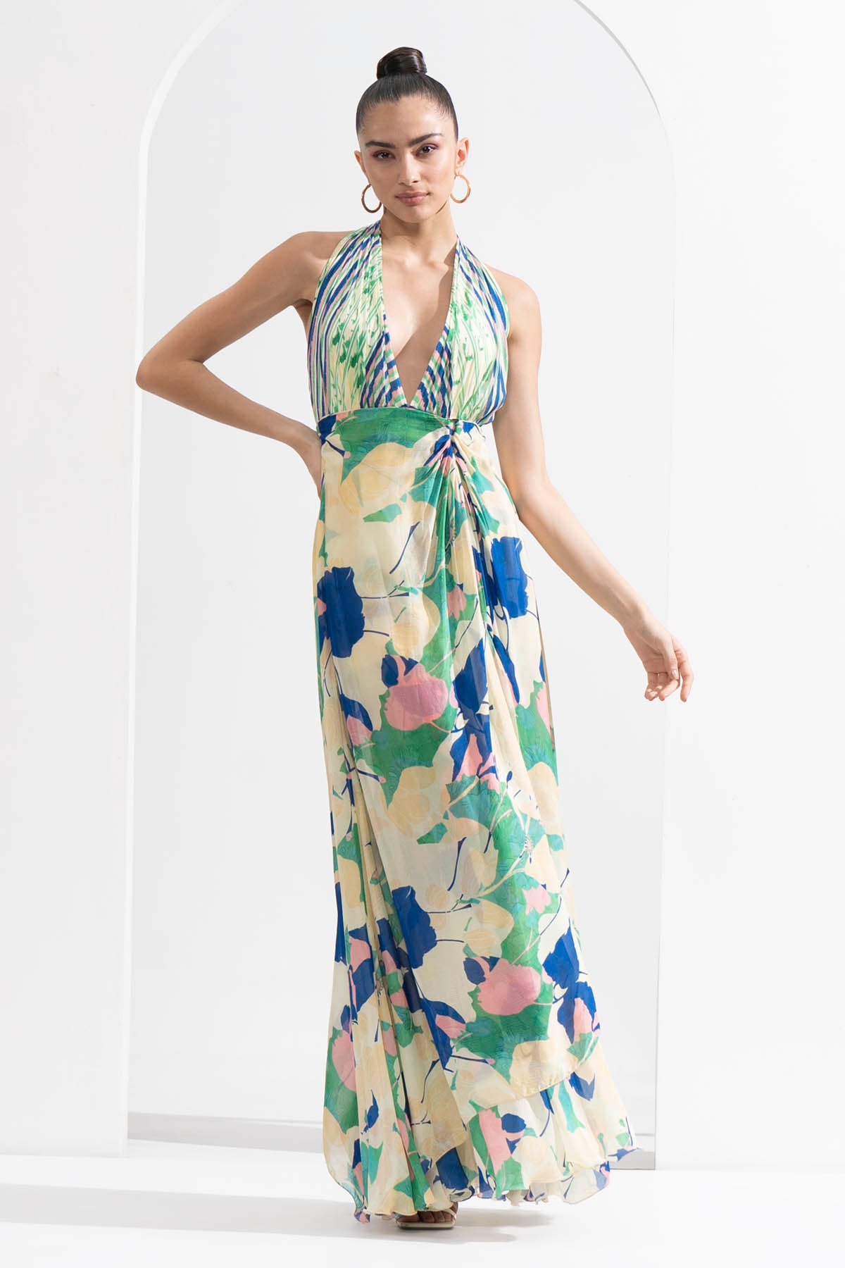 Halter Neck Chiffon Dress