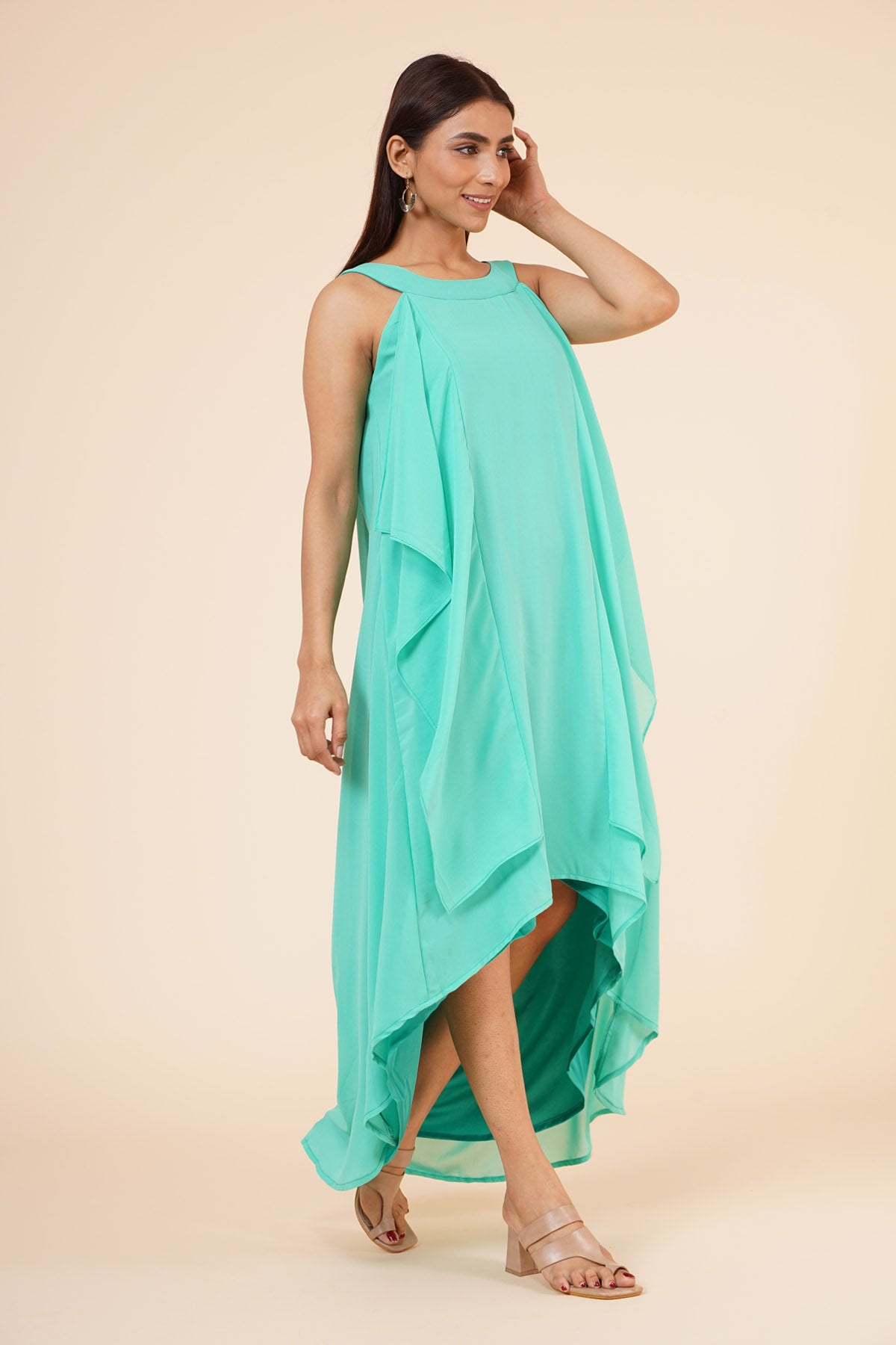 Halter Neck Ruffle Dress